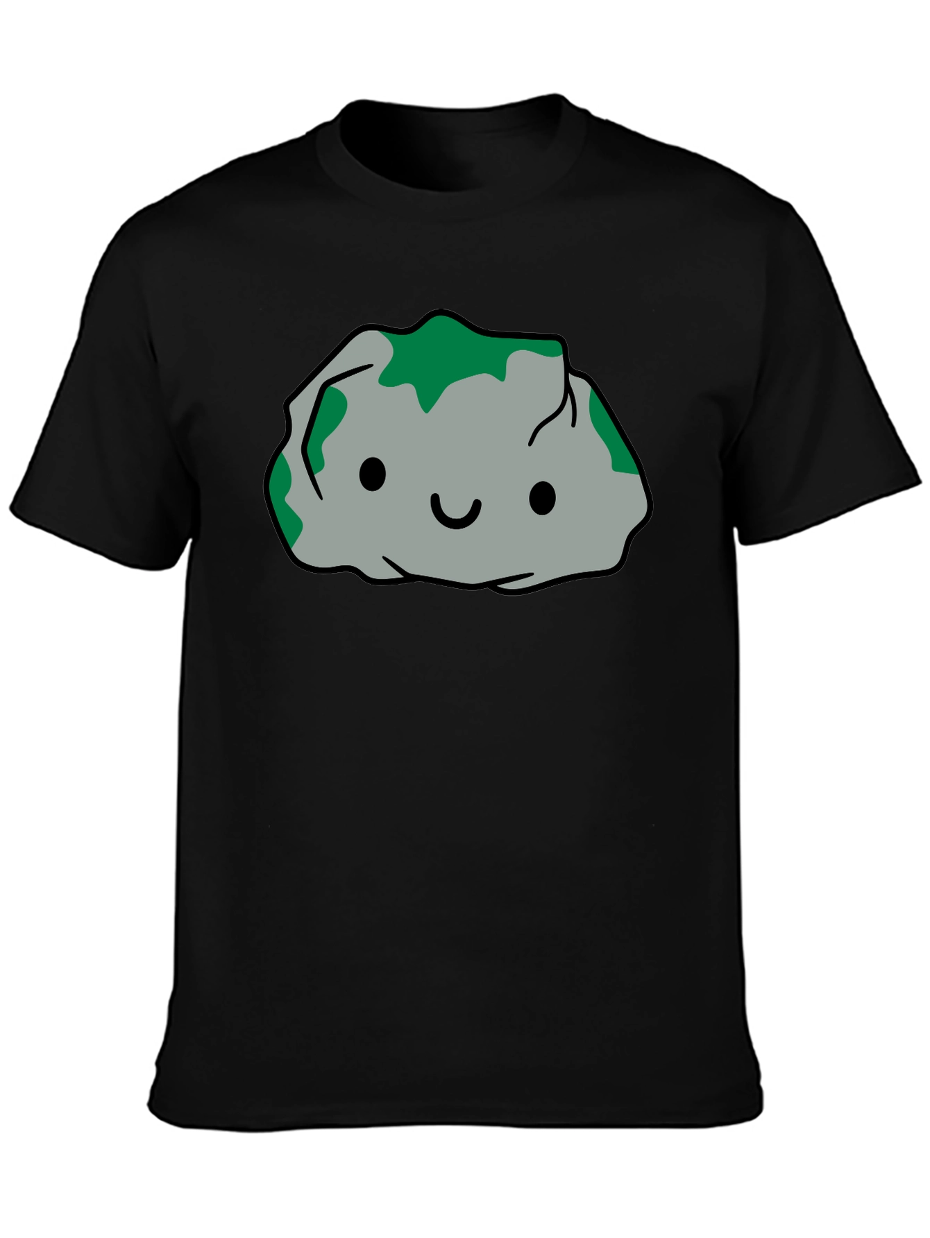 Cute Rock Character Black T-Shirt