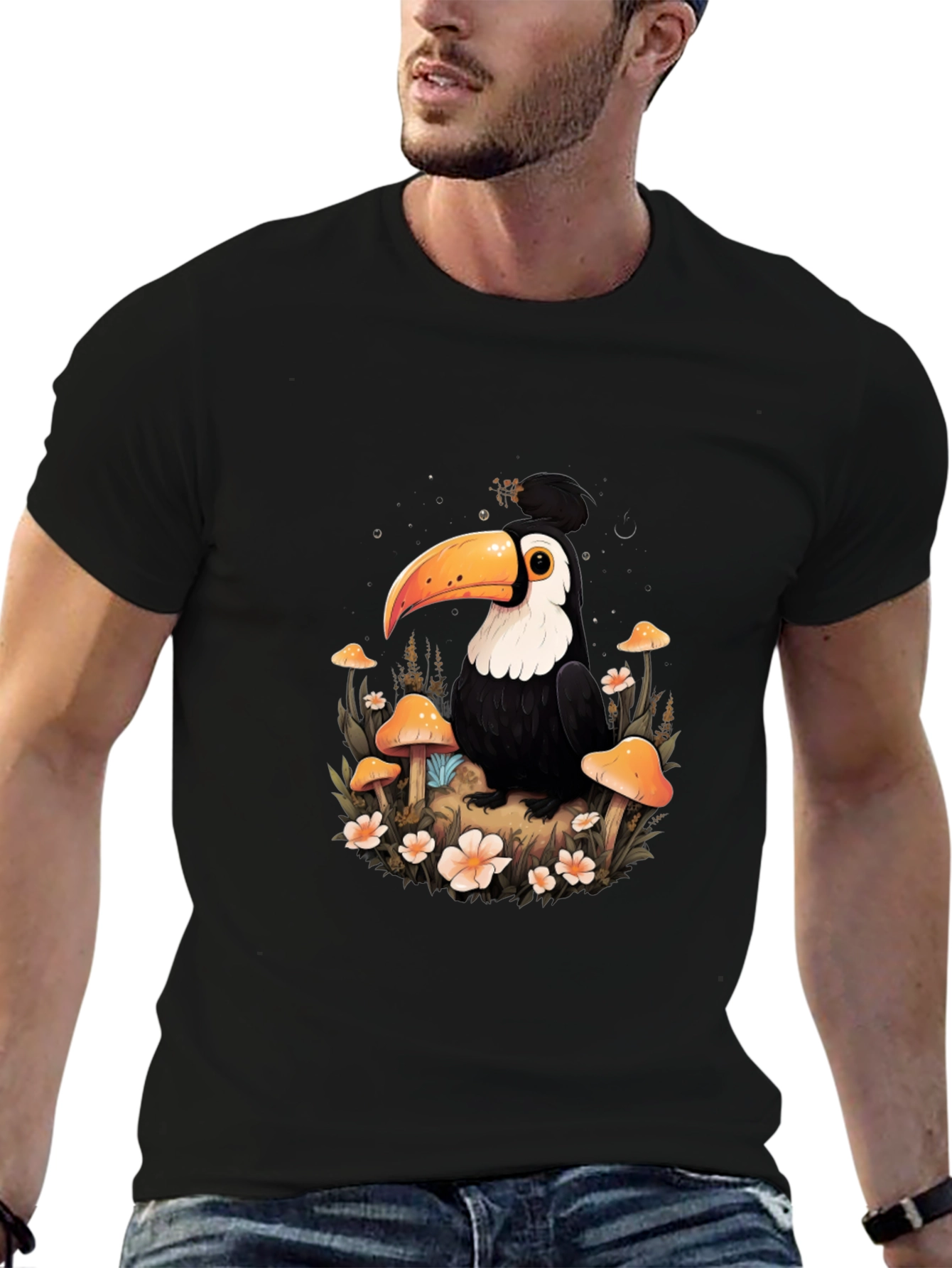Toucan Mushroom Forest Graphic Tee