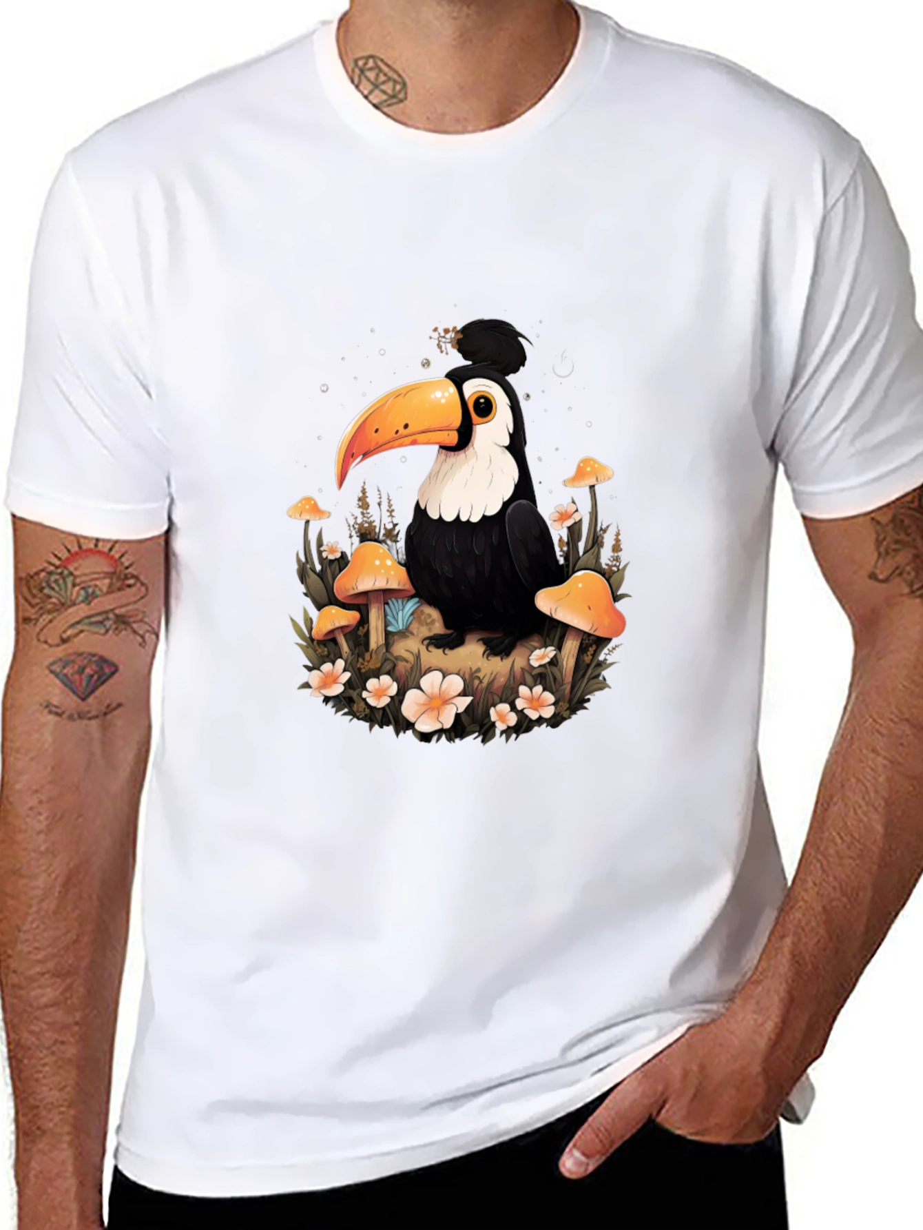 Toucan Mushroom Forest Graphic Tee