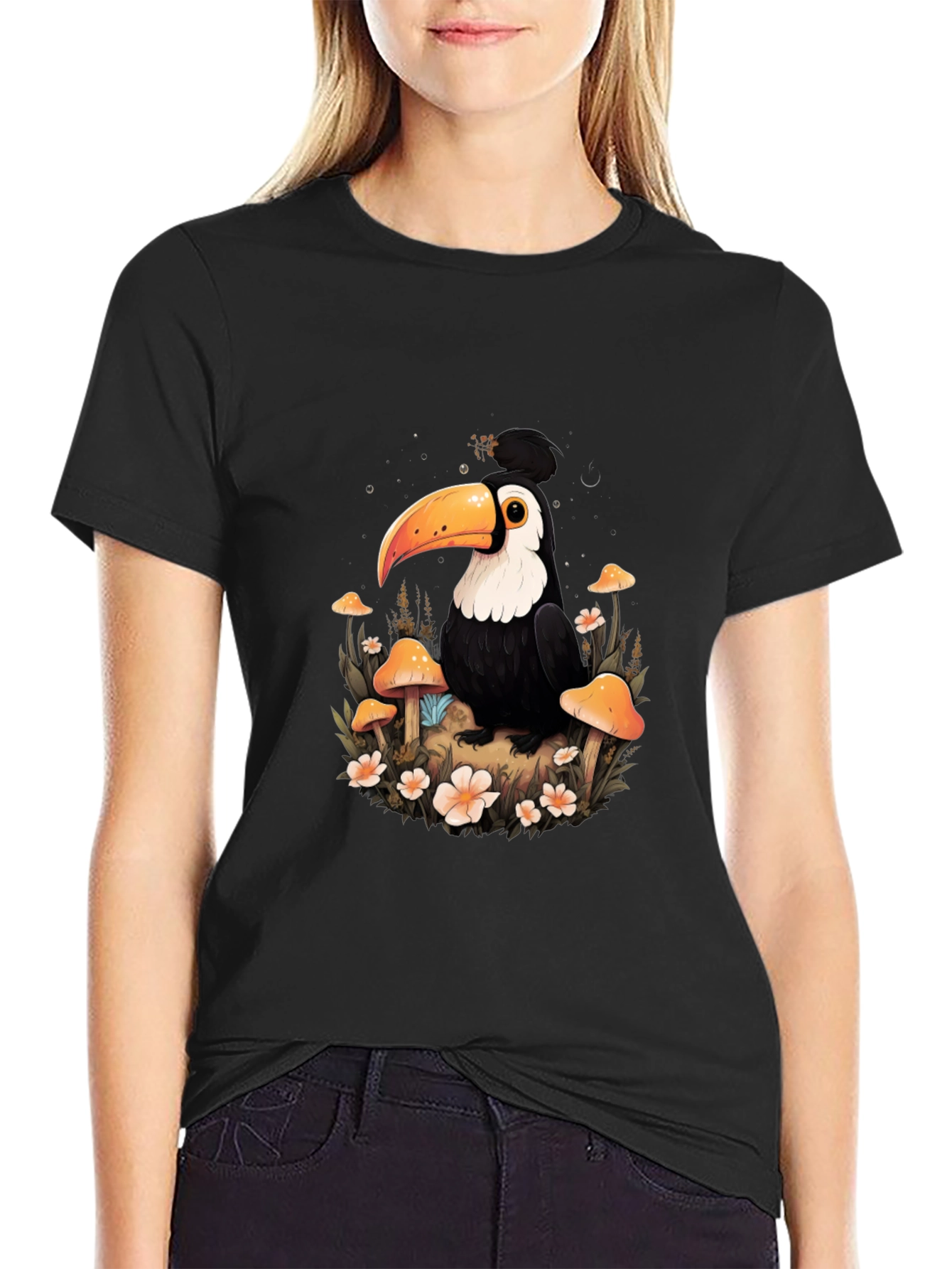 Toucan Mushroom Forest Graphic Tee
