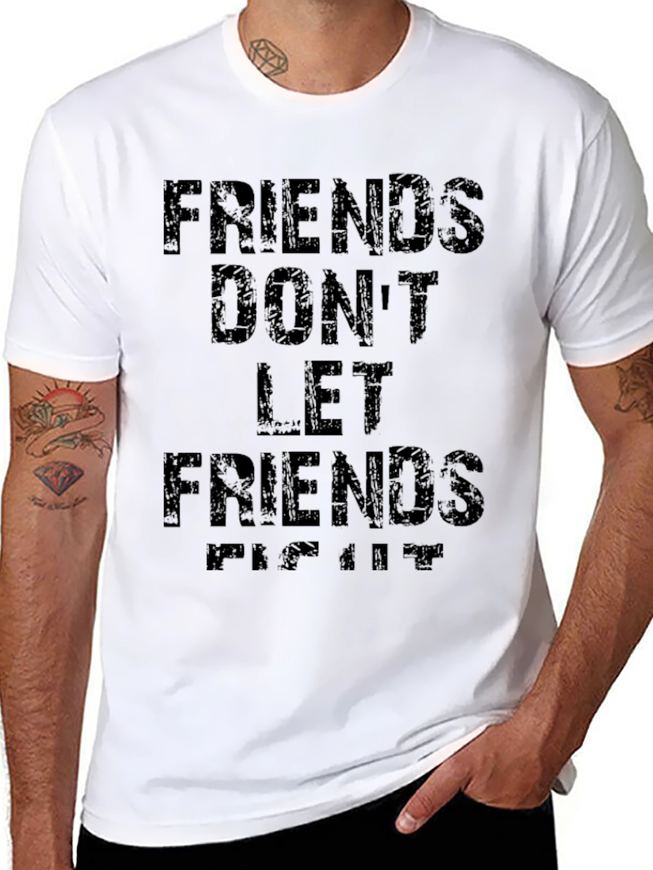 Friends Dont Let Friends Fight T-Shirt - Black