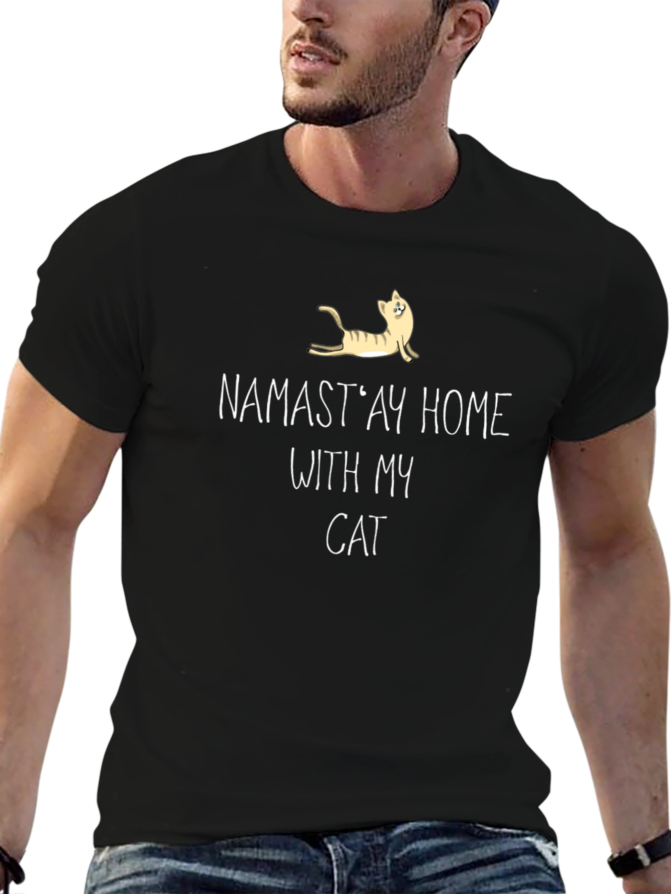 Namastay Home With My Cat T-Shirt