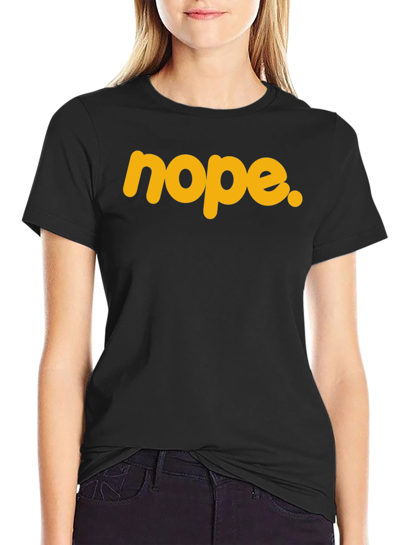 Nope Graphic Tee - Trendy Sarcastic Statement Shirt