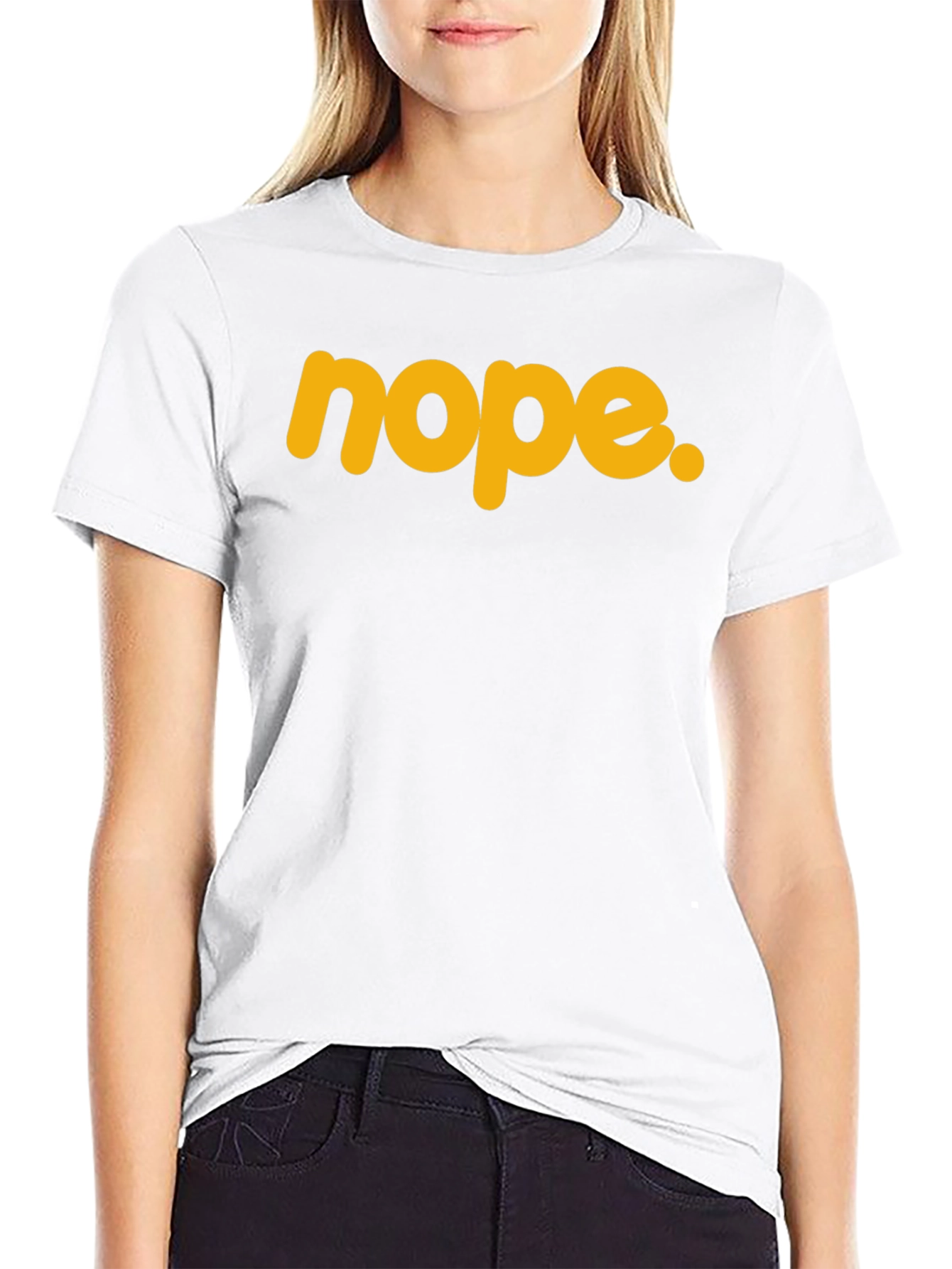 Nope Graphic Tee - Trendy Sarcastic Statement Shirt
