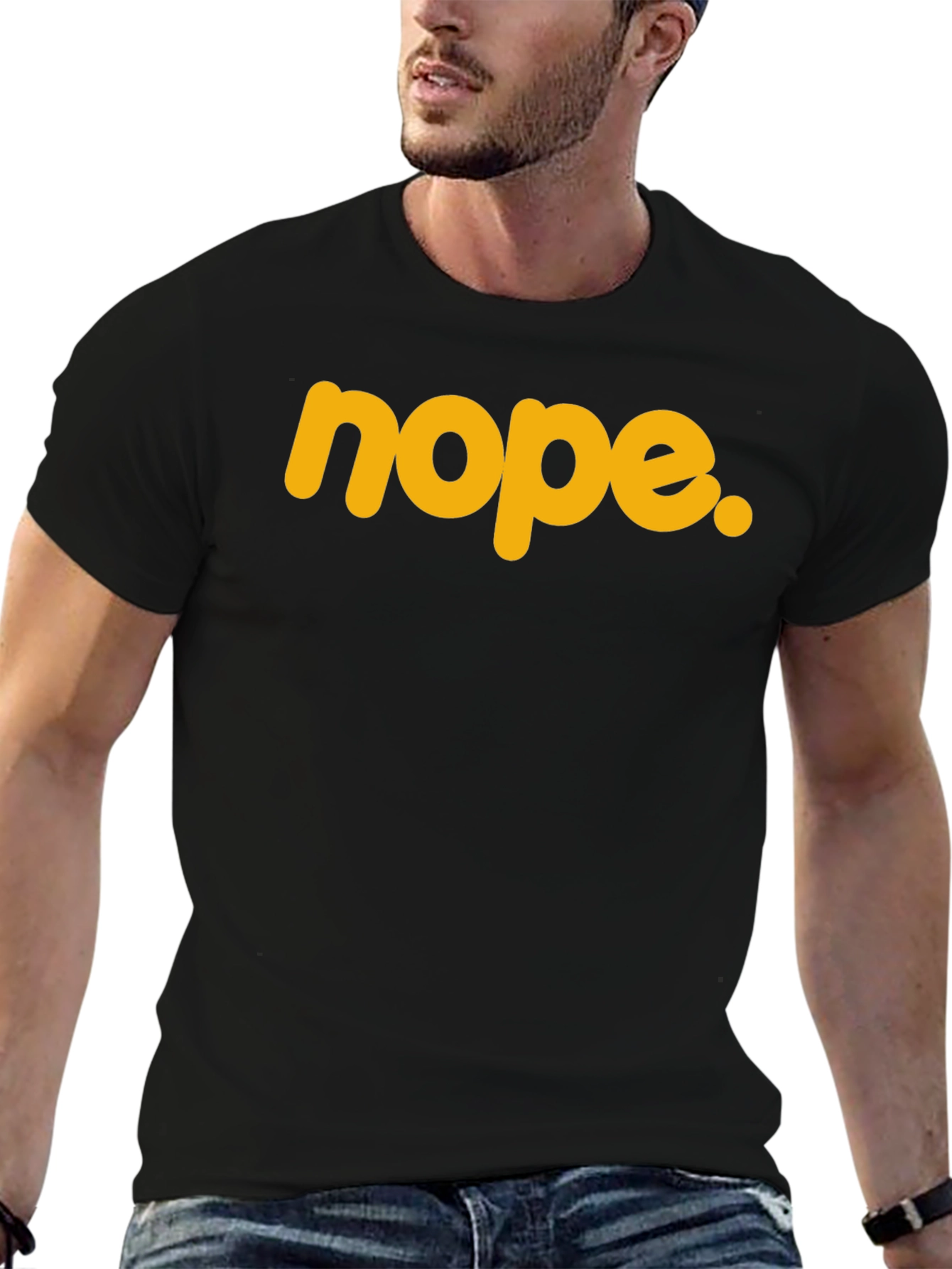 Nope Graphic Tee - Trendy Sarcastic Statement Shirt