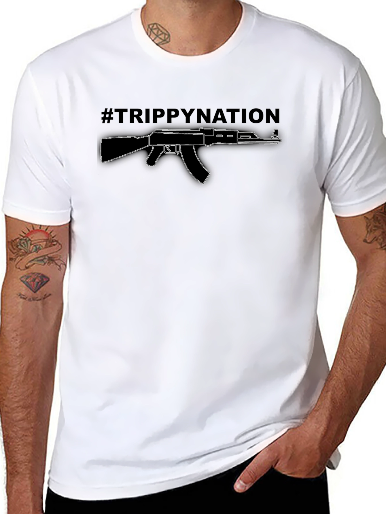 Trippy Nation AK-47 Graphic Tee - Black
