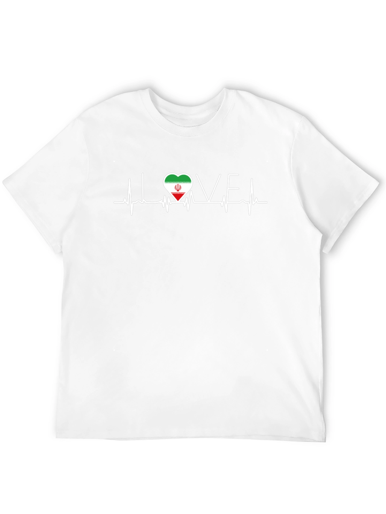 I Love Iran Heartbeat T-Shirt - Black