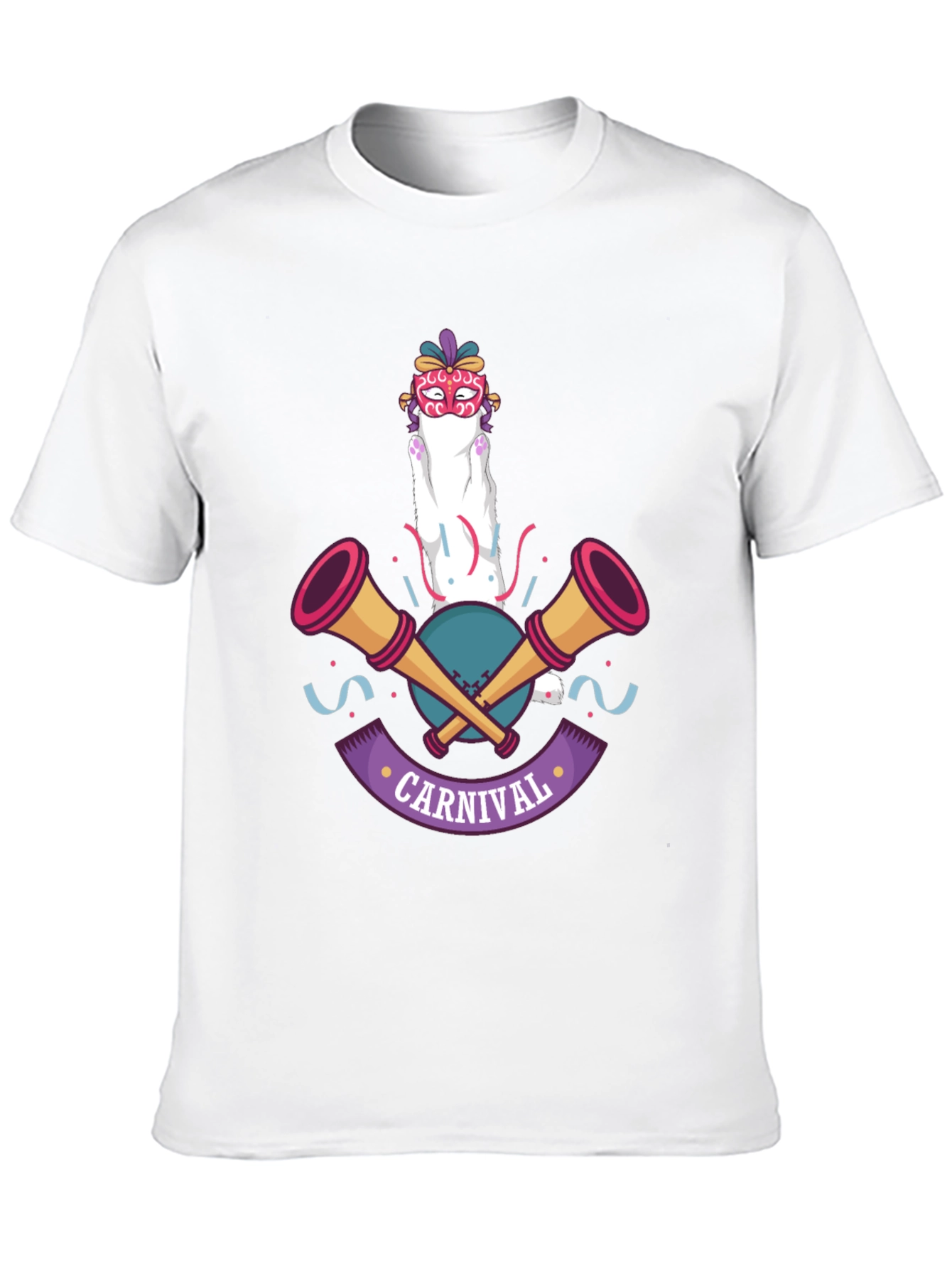 Carnival Cat T-Shirt - Festive Celebration Wear