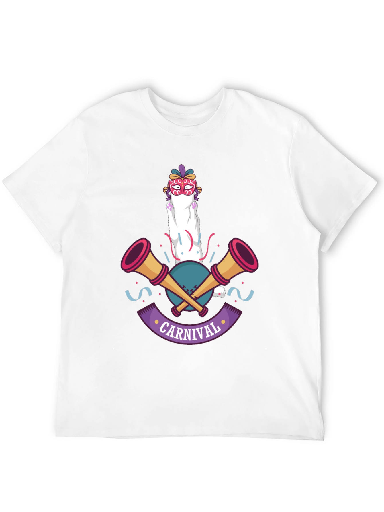 Carnival Cat T-Shirt - Festive Celebration Wear