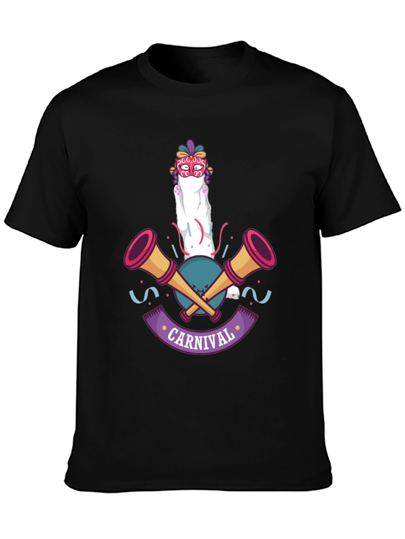 Carnival Cat T-Shirt - Festive Celebration Wear
