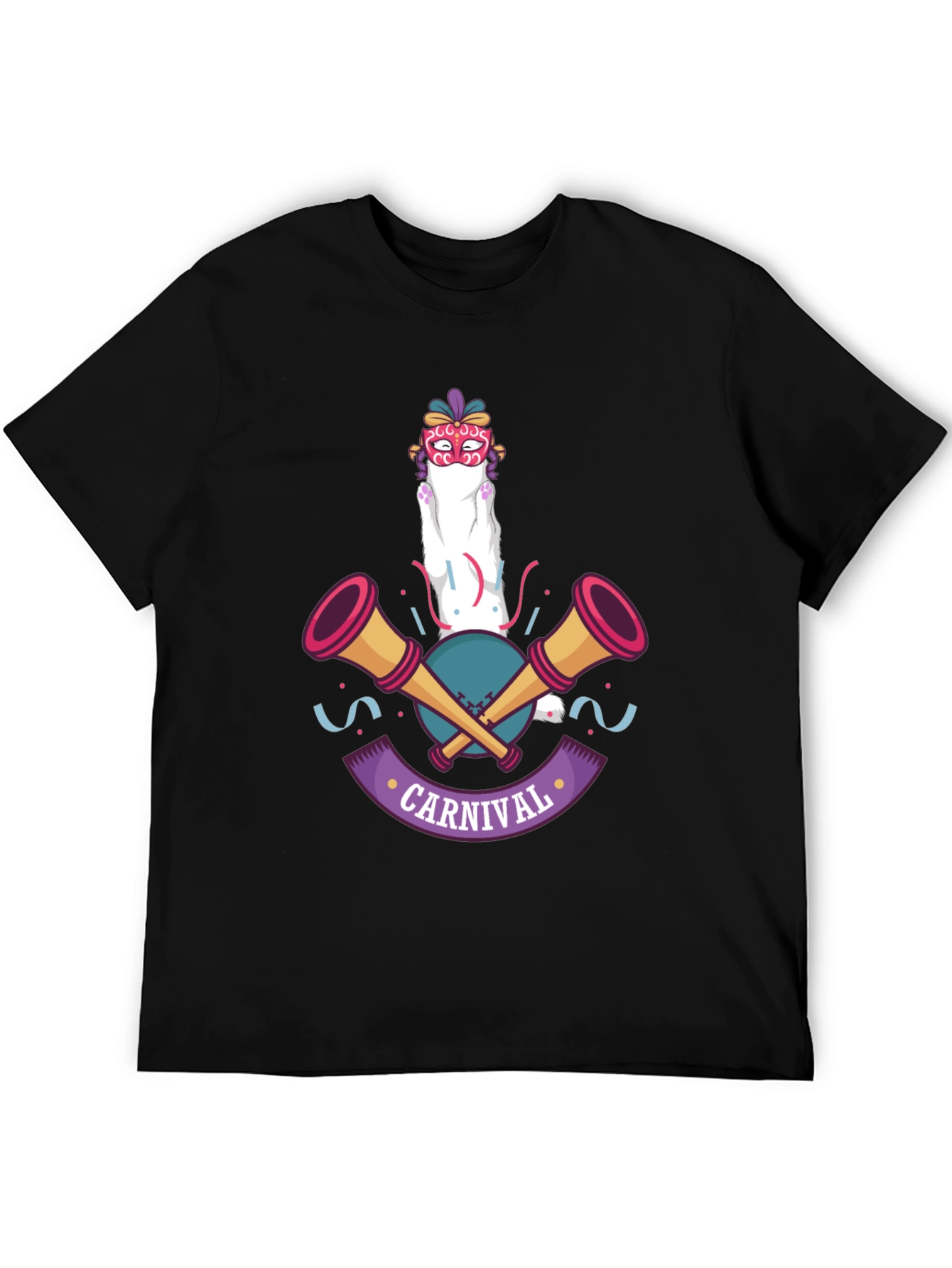 Carnival Cat T-Shirt - Festive Celebration Wear