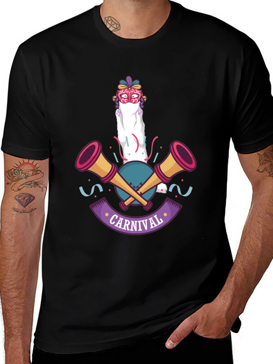 Carnival Cat T-Shirt - Festive Celebration Wear