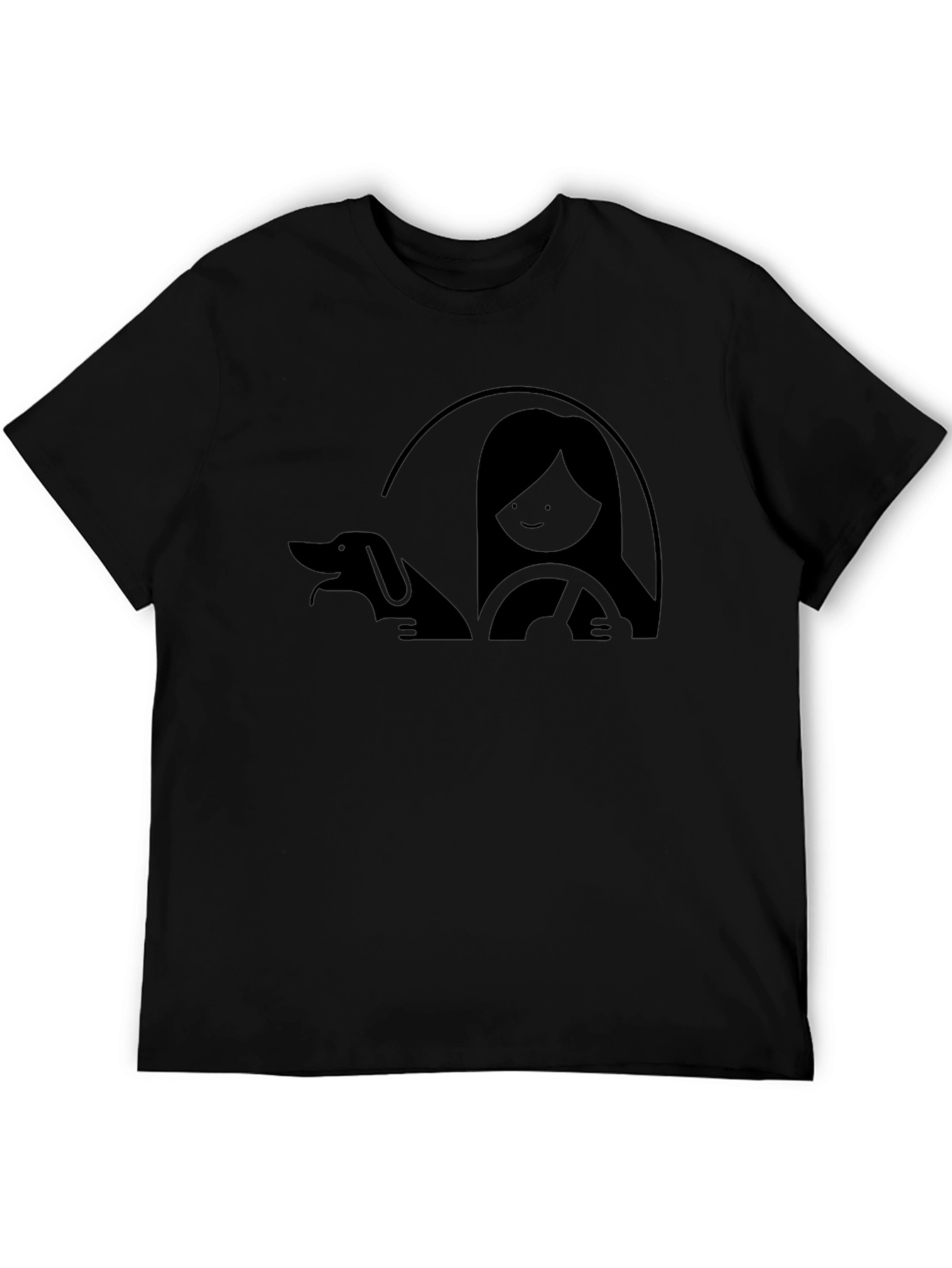 Dog & Driver Graphic Tee - Unisex Black T-Shirt