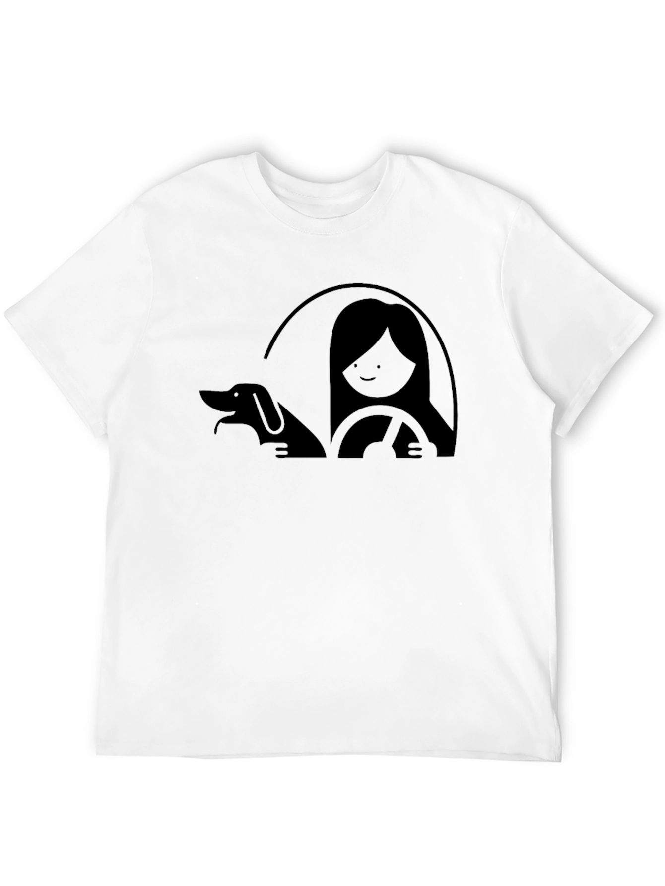 Dog & Driver Graphic Tee - Unisex Black T-Shirt