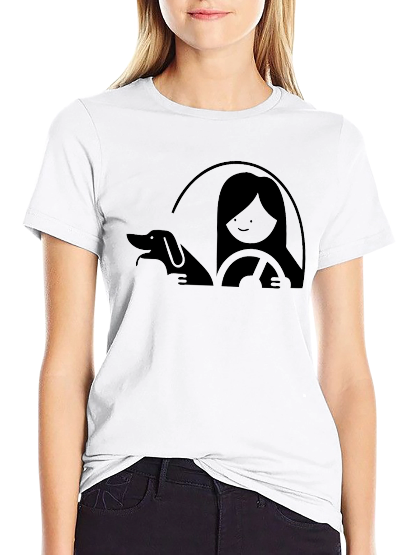 Dog & Driver Graphic Tee - Unisex Black T-Shirt