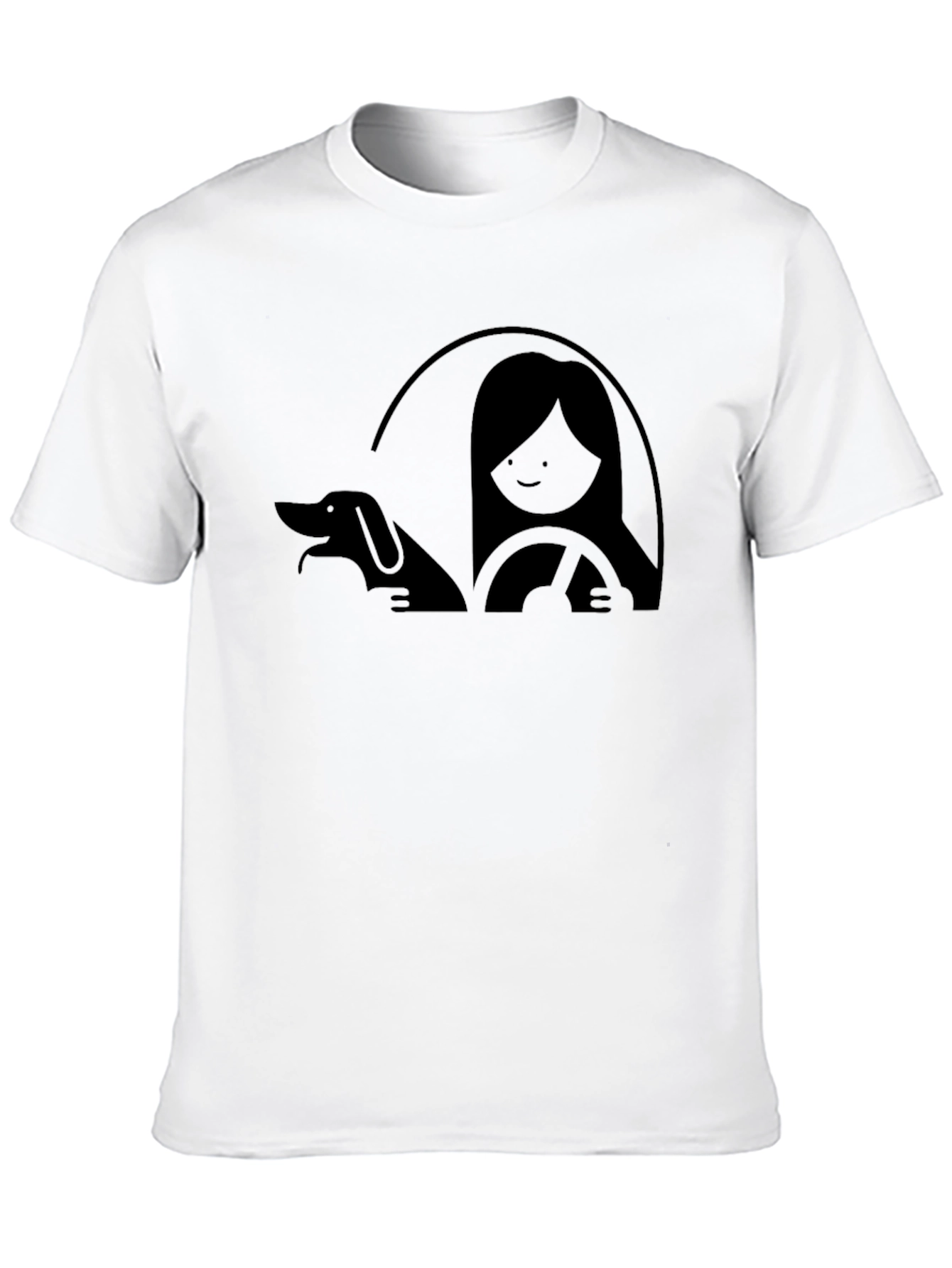 Dog & Driver Graphic Tee - Unisex Black T-Shirt