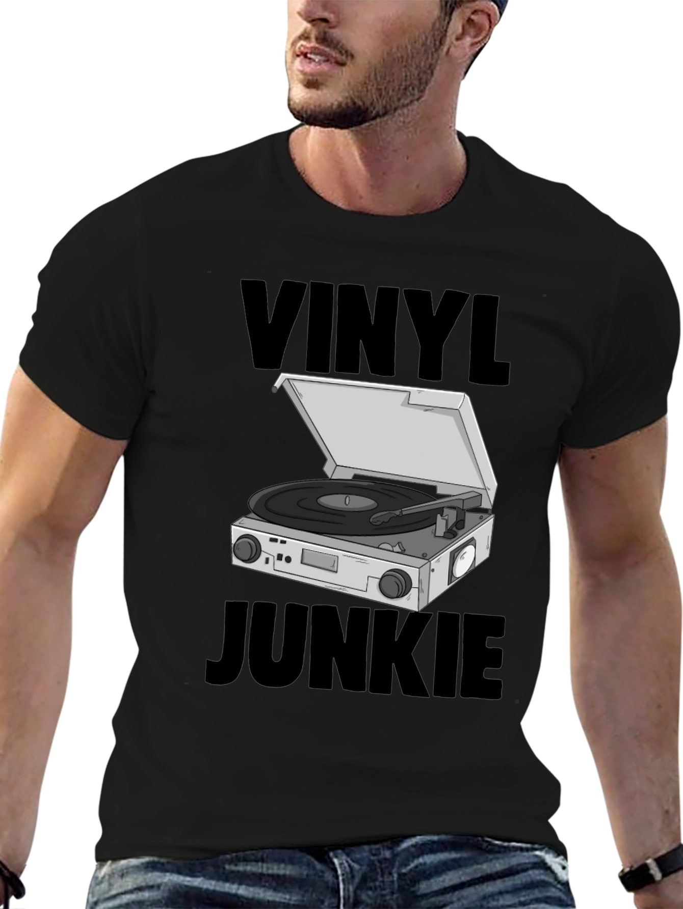 Vinyl Junkie Graphic Tee - Music Lover T-Shirt