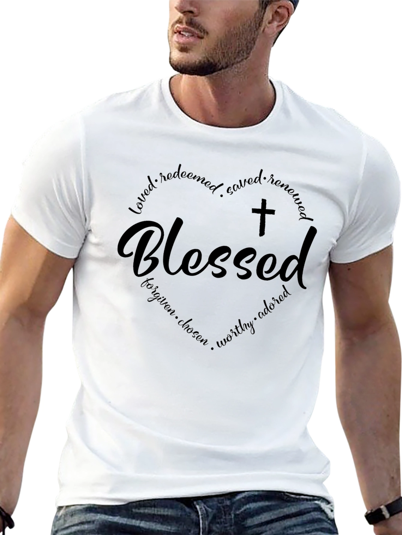 Blessed Heart Graphic T-Shirt - Black