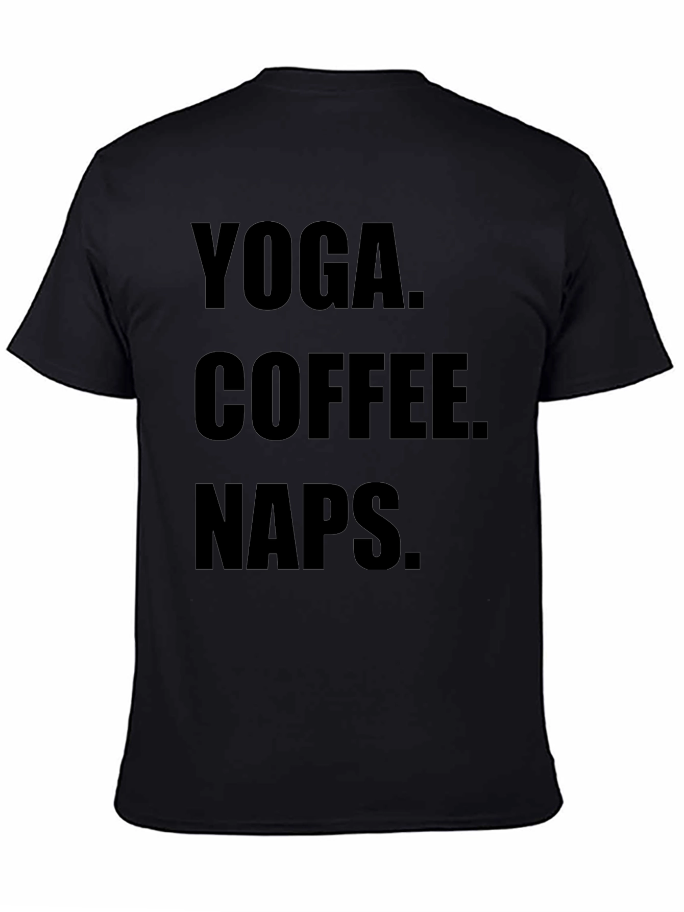 Yoga Coffee Naps Black Graphic Tee Shirt