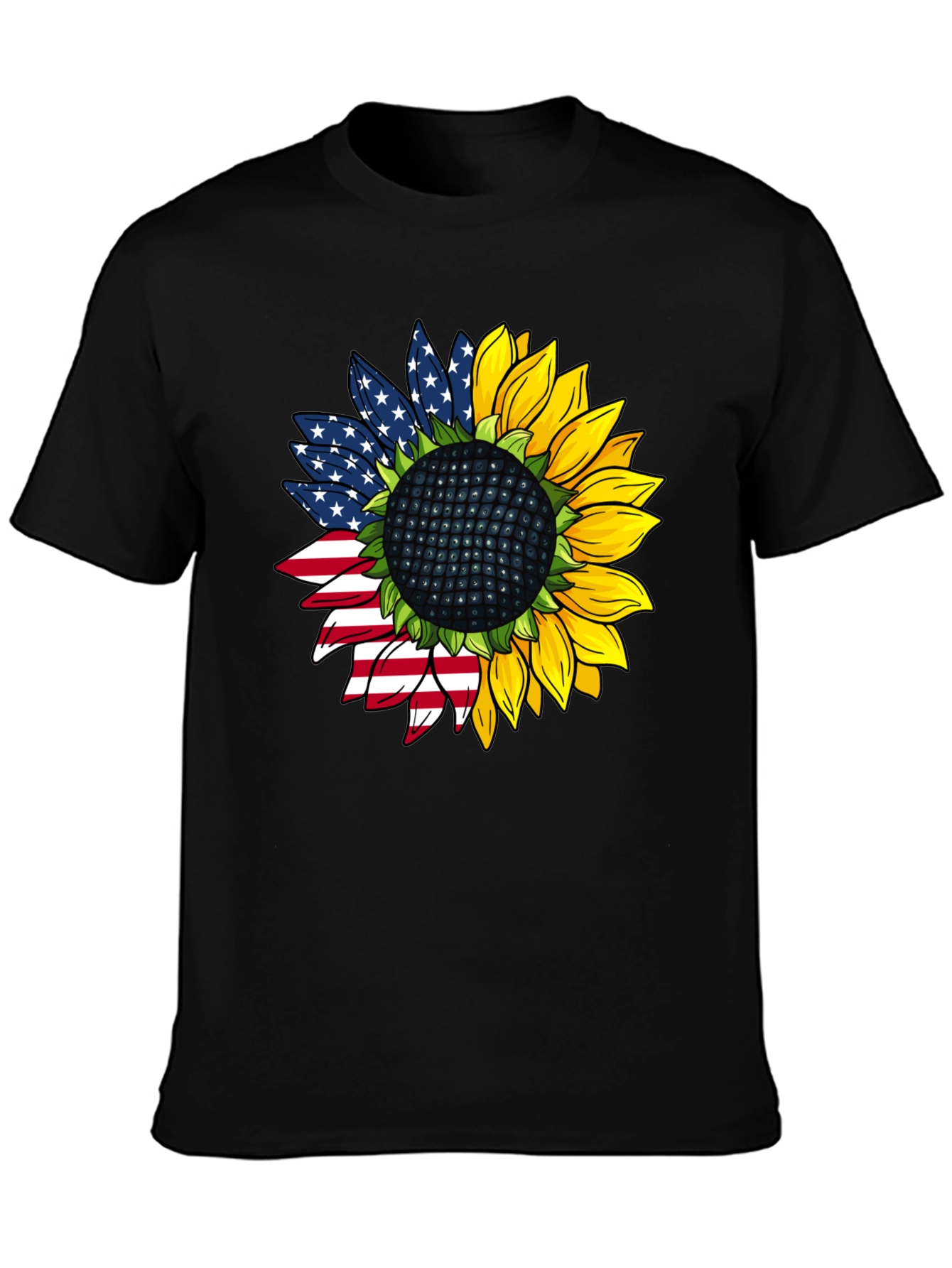 American Flag Sunflower Graphic Tee