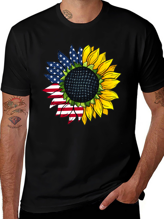 American Flag Sunflower Graphic Tee
