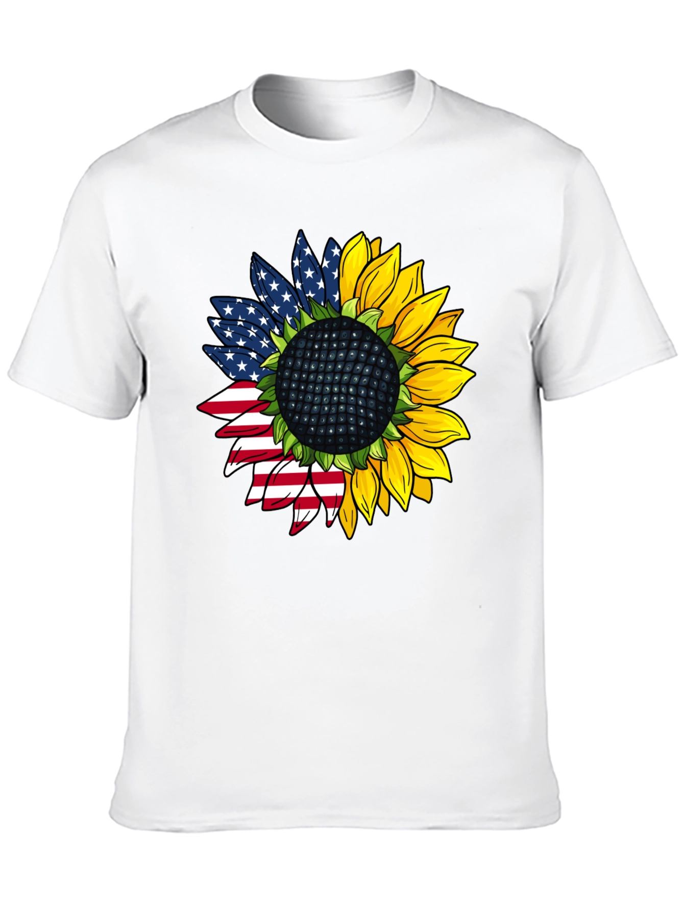 American Flag Sunflower Graphic Tee