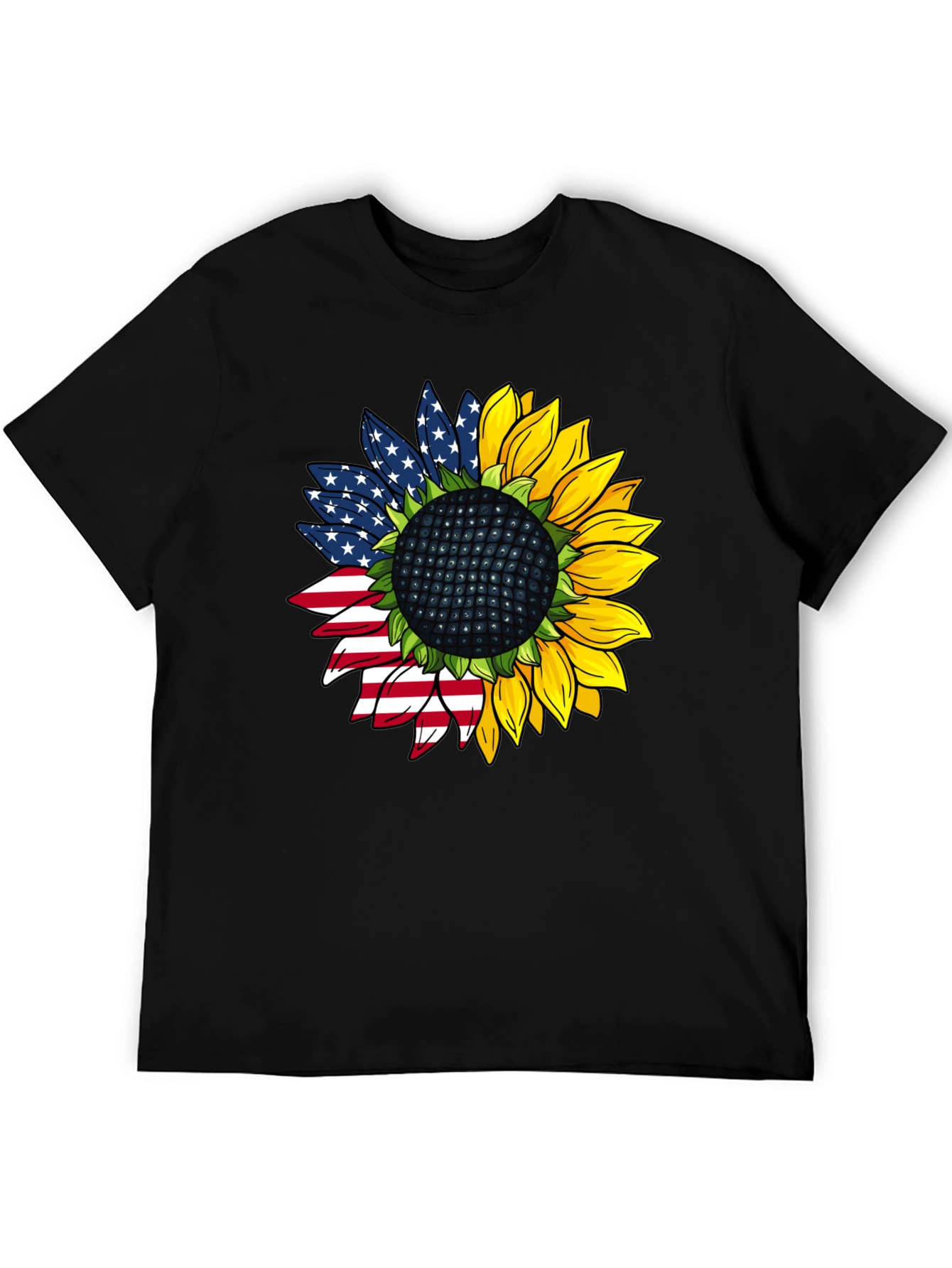 American Flag Sunflower Graphic Tee