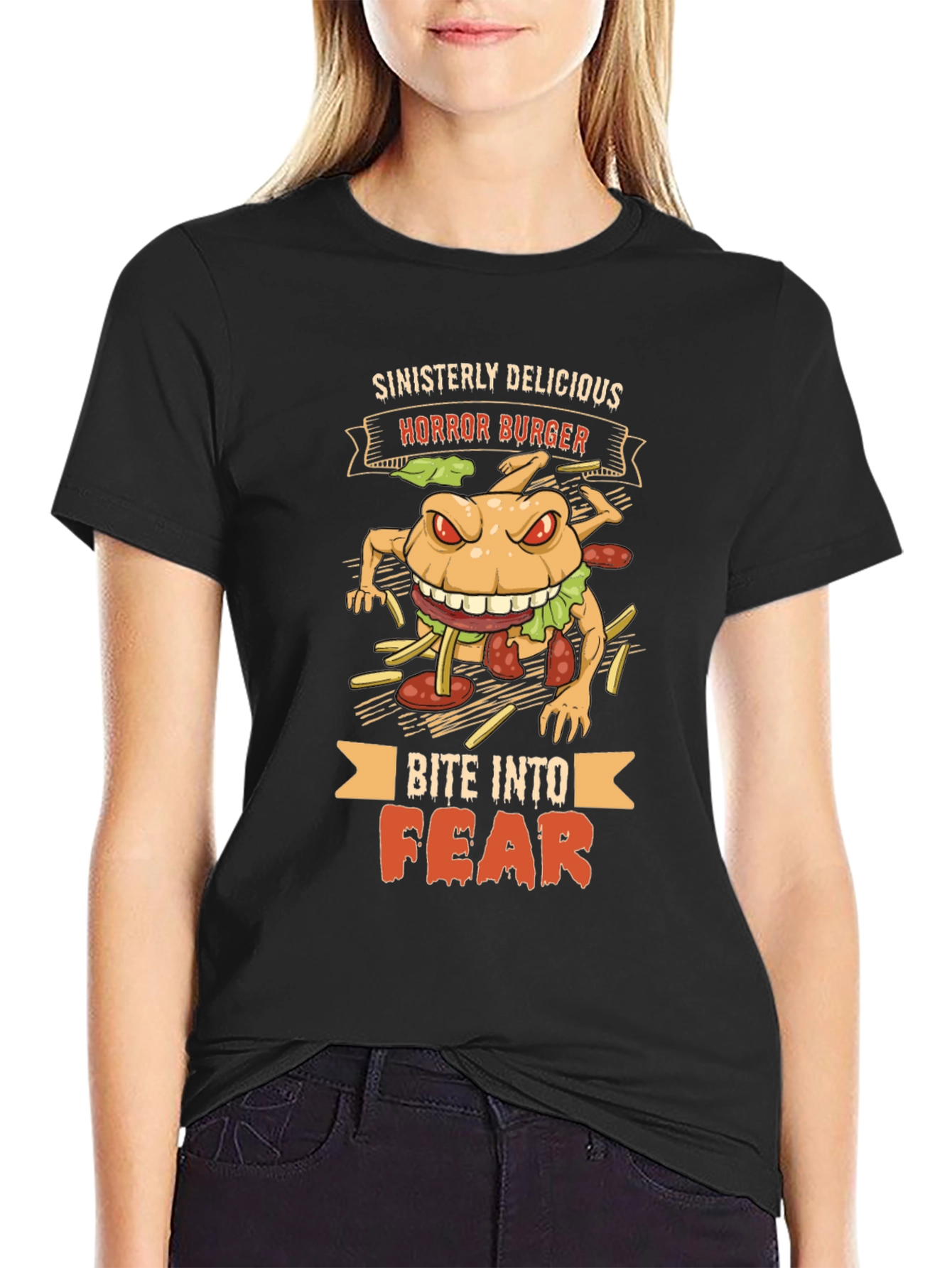 Horror Burger Graphic T-Shirt - Sinisterly Delicious
