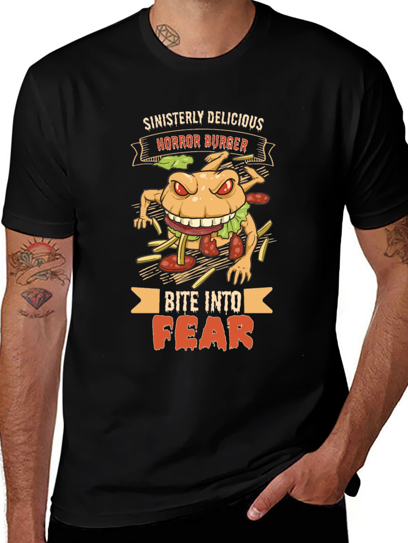 Horror Burger Graphic T-Shirt - Sinisterly Delicious
