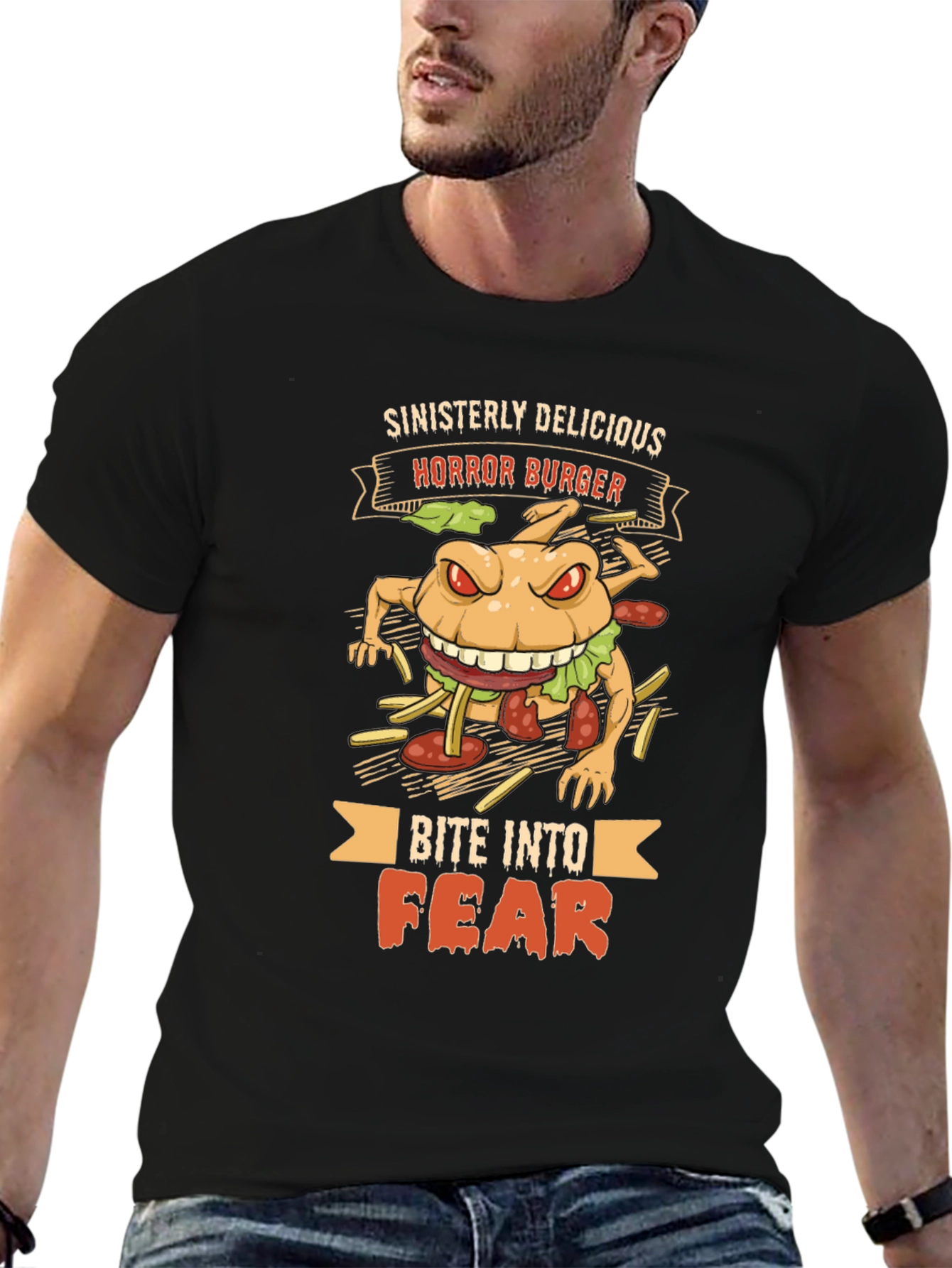 Horror Burger Graphic T-Shirt - Sinisterly Delicious