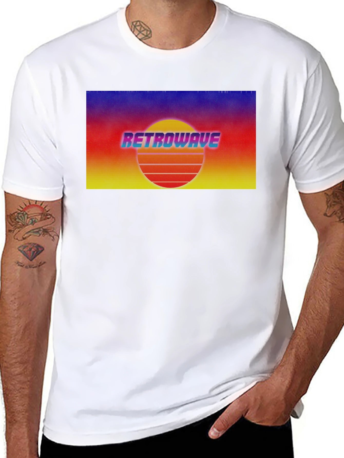 Retrowave Sunset Graphic Tee - Retro Style