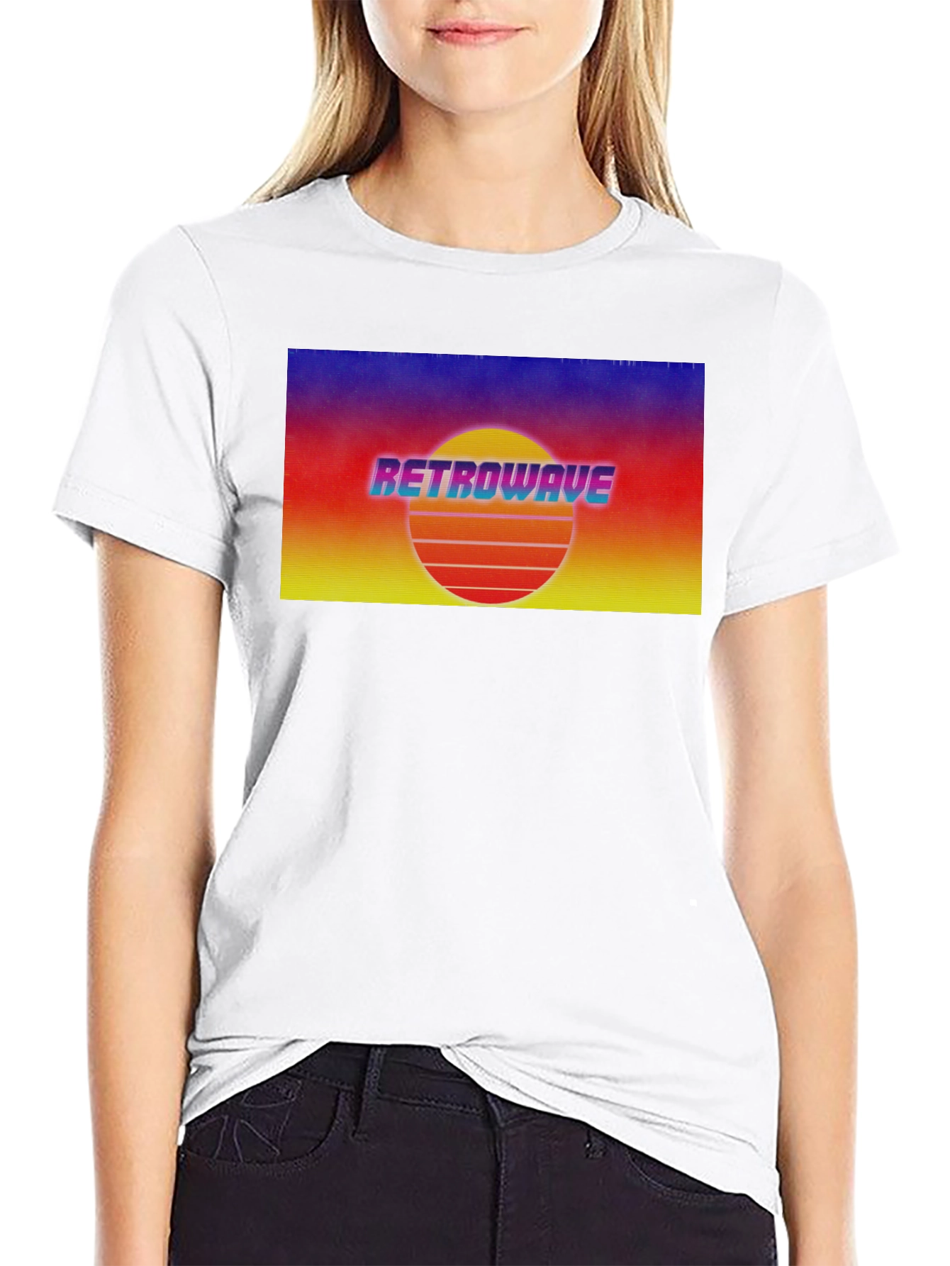 Retrowave Sunset Graphic Tee - Retro Style