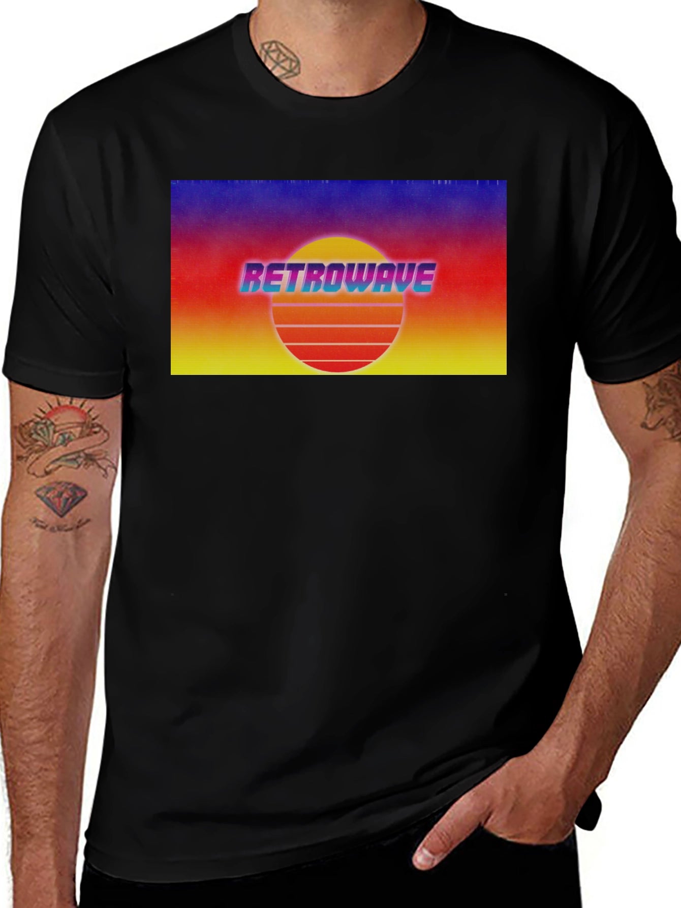 Retrowave Sunset Graphic Tee - Retro Style