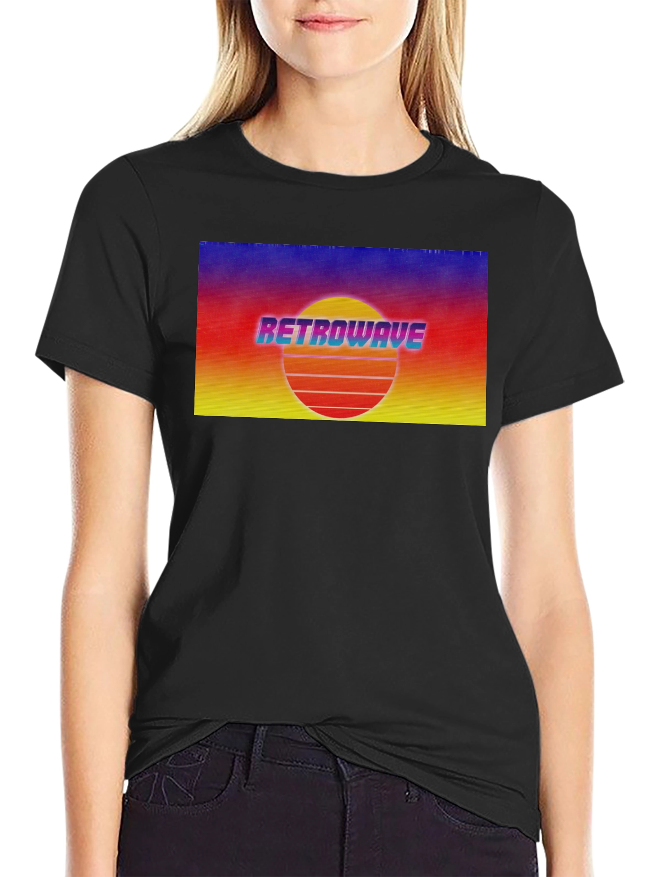 Retrowave Sunset Graphic Tee - Retro Style