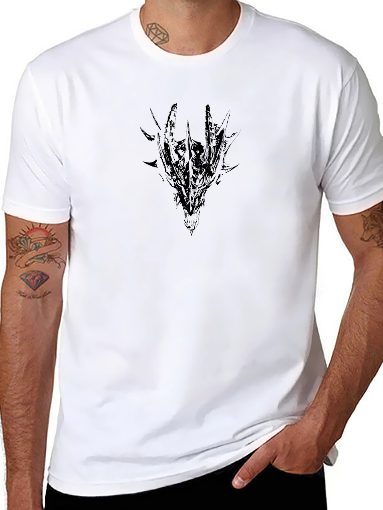 Black Dragon Graphic Tee - Mens Casual Top