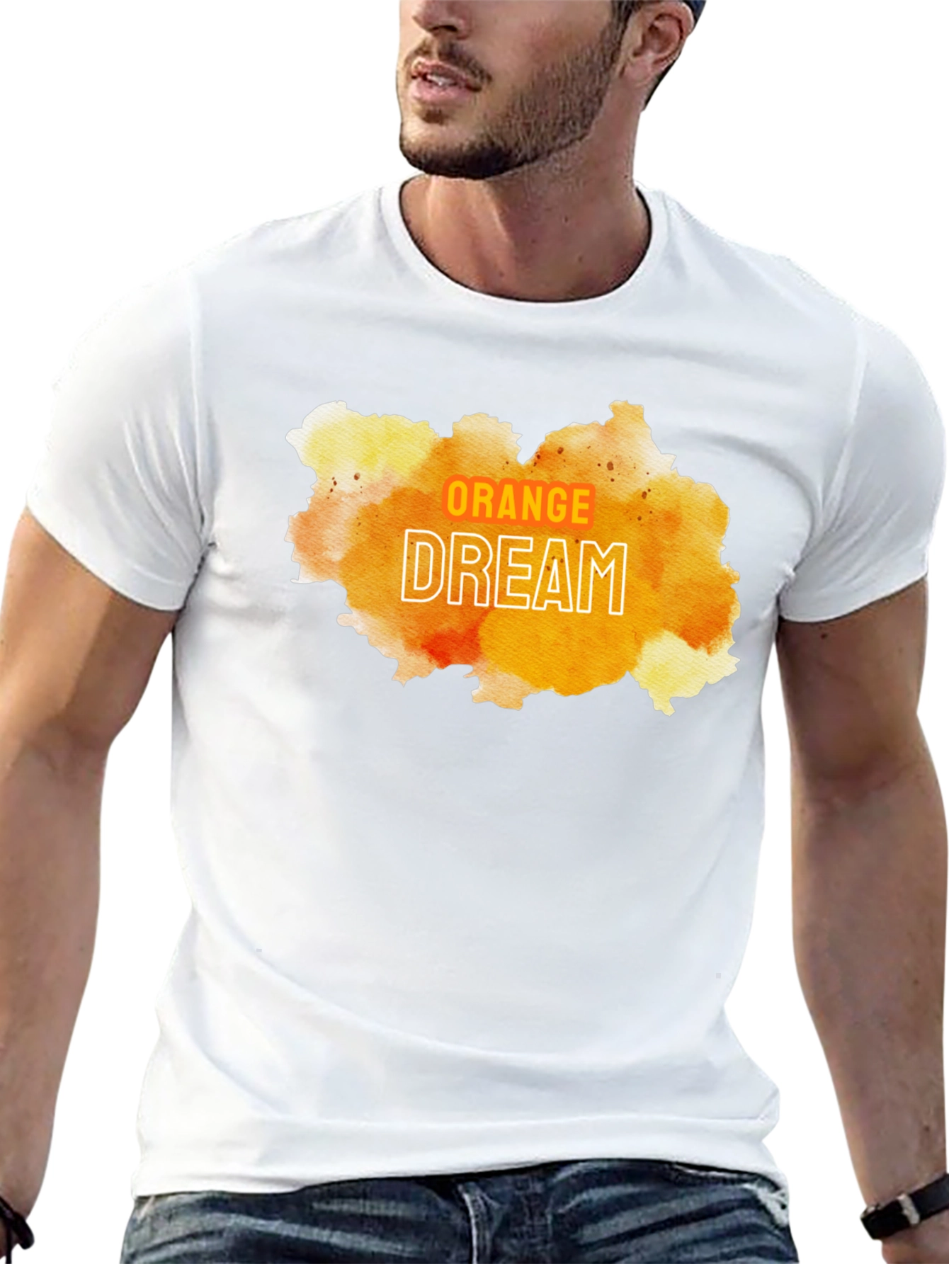 Orange Dream Graphic Tee - Modern Artistic T-Shirt