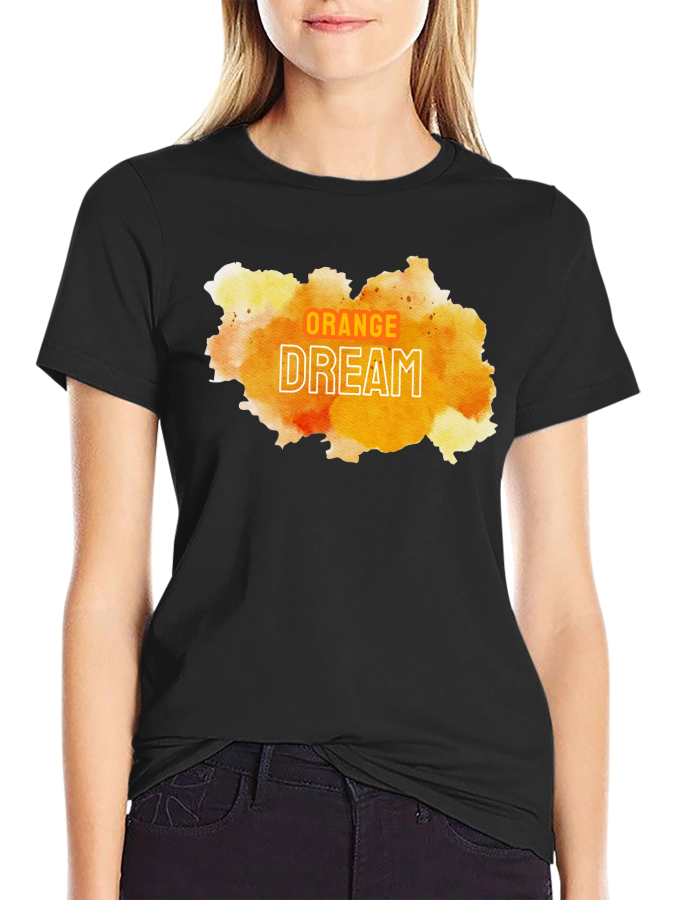 Orange Dream Graphic Tee - Modern Artistic T-Shirt