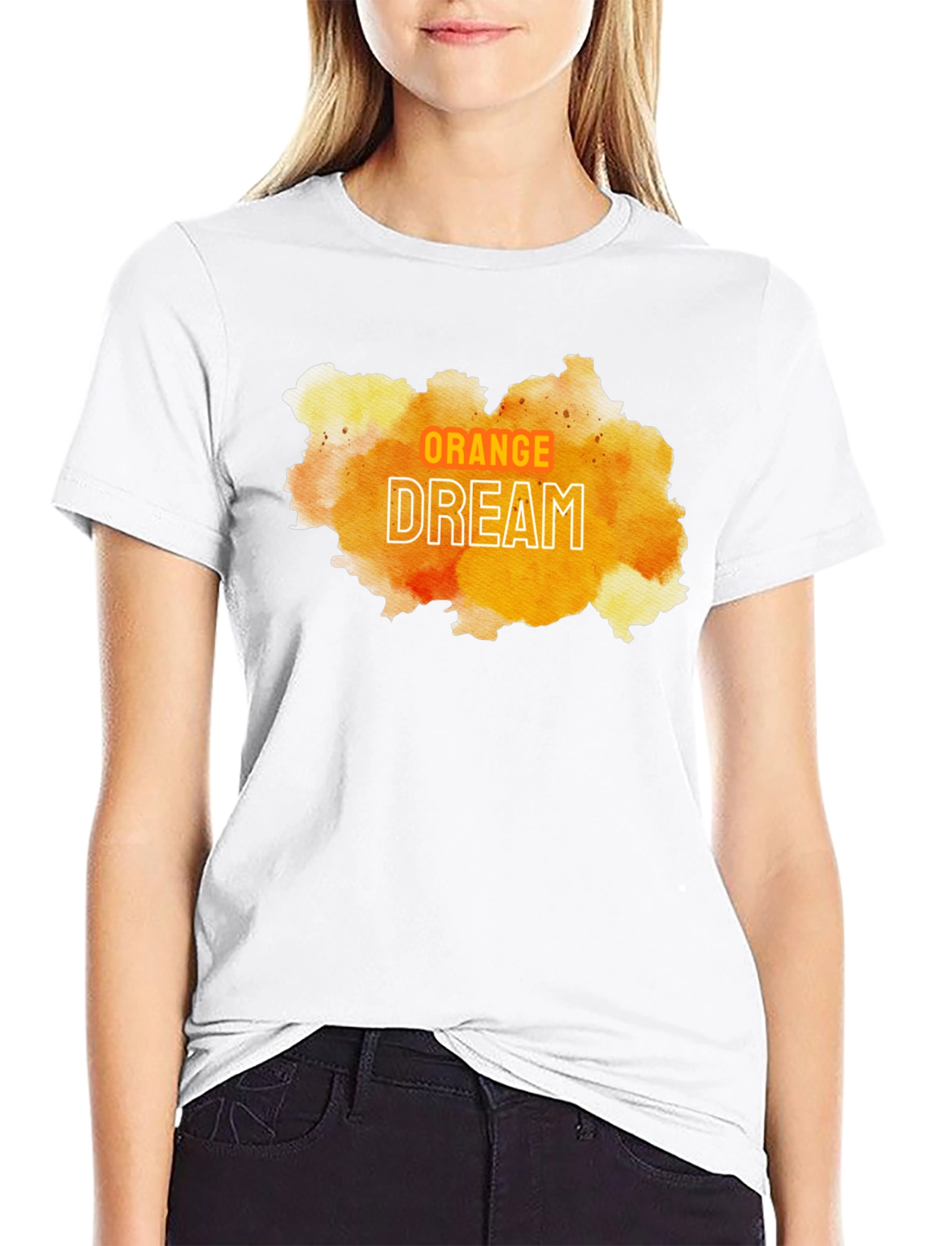 Orange Dream Graphic Tee - Modern Artistic T-Shirt