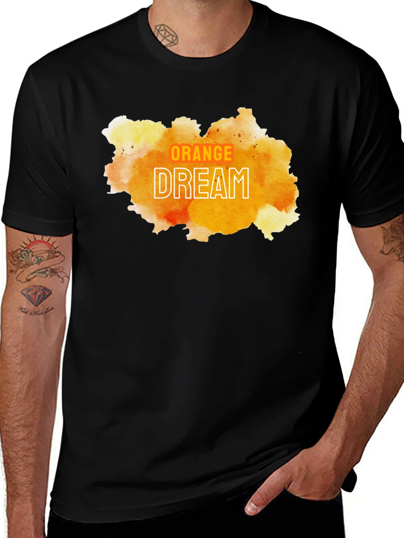 Orange Dream Graphic Tee - Modern Artistic T-Shirt