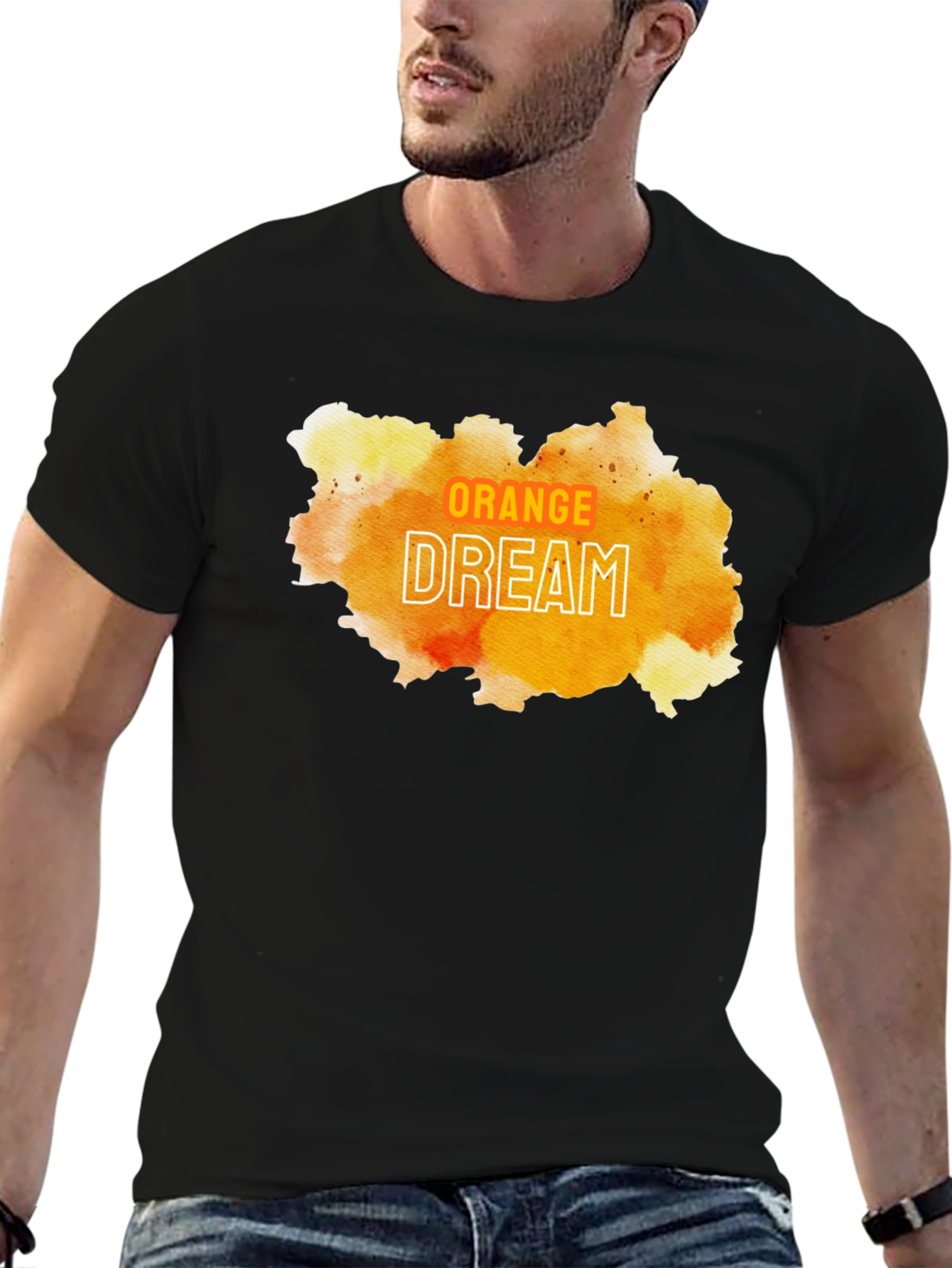 Orange Dream Graphic Tee - Modern Artistic T-Shirt