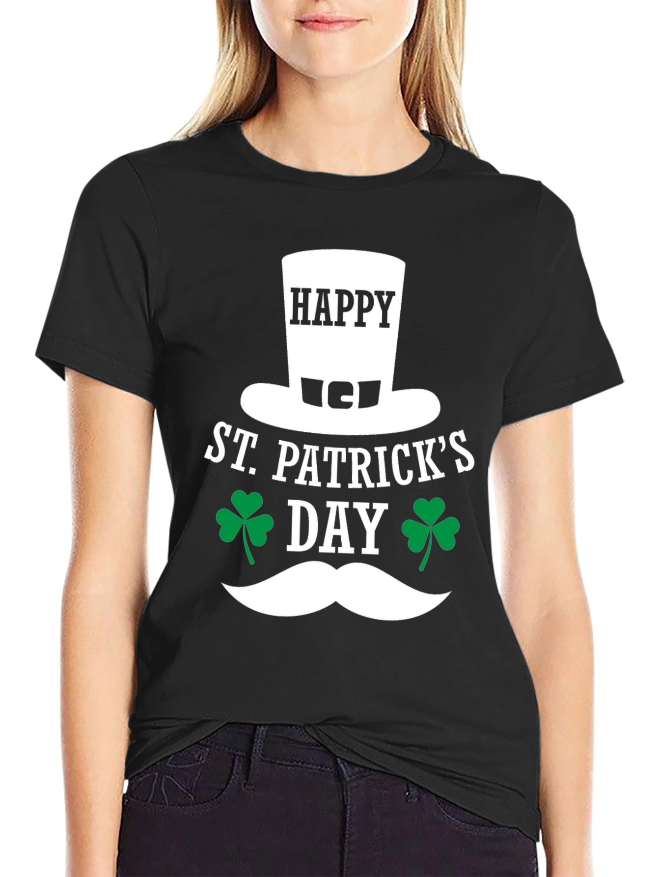 St. Patricks Day T-Shirt: Happy Clover Design