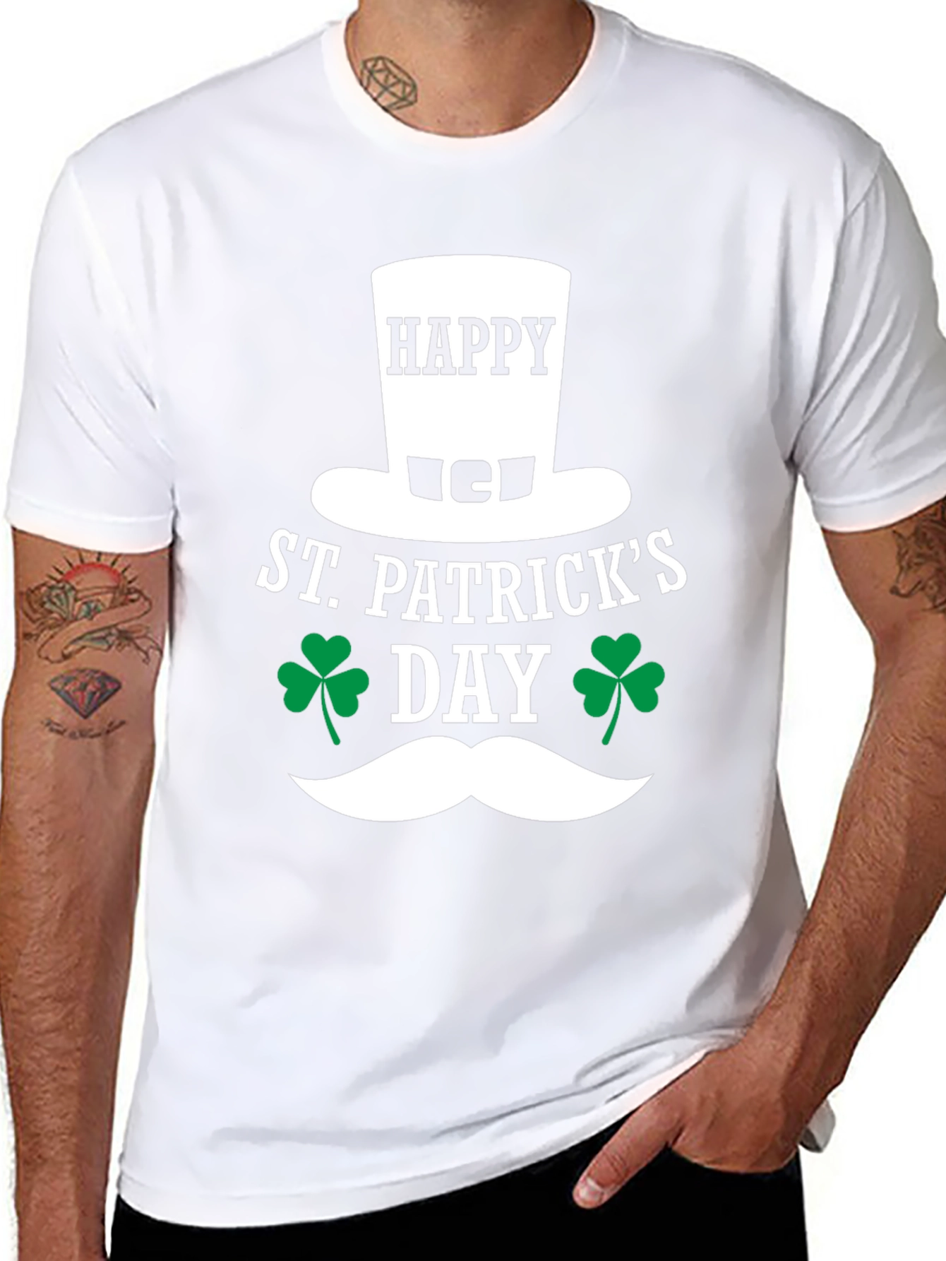 St. Patricks Day T-Shirt: Happy Clover Design