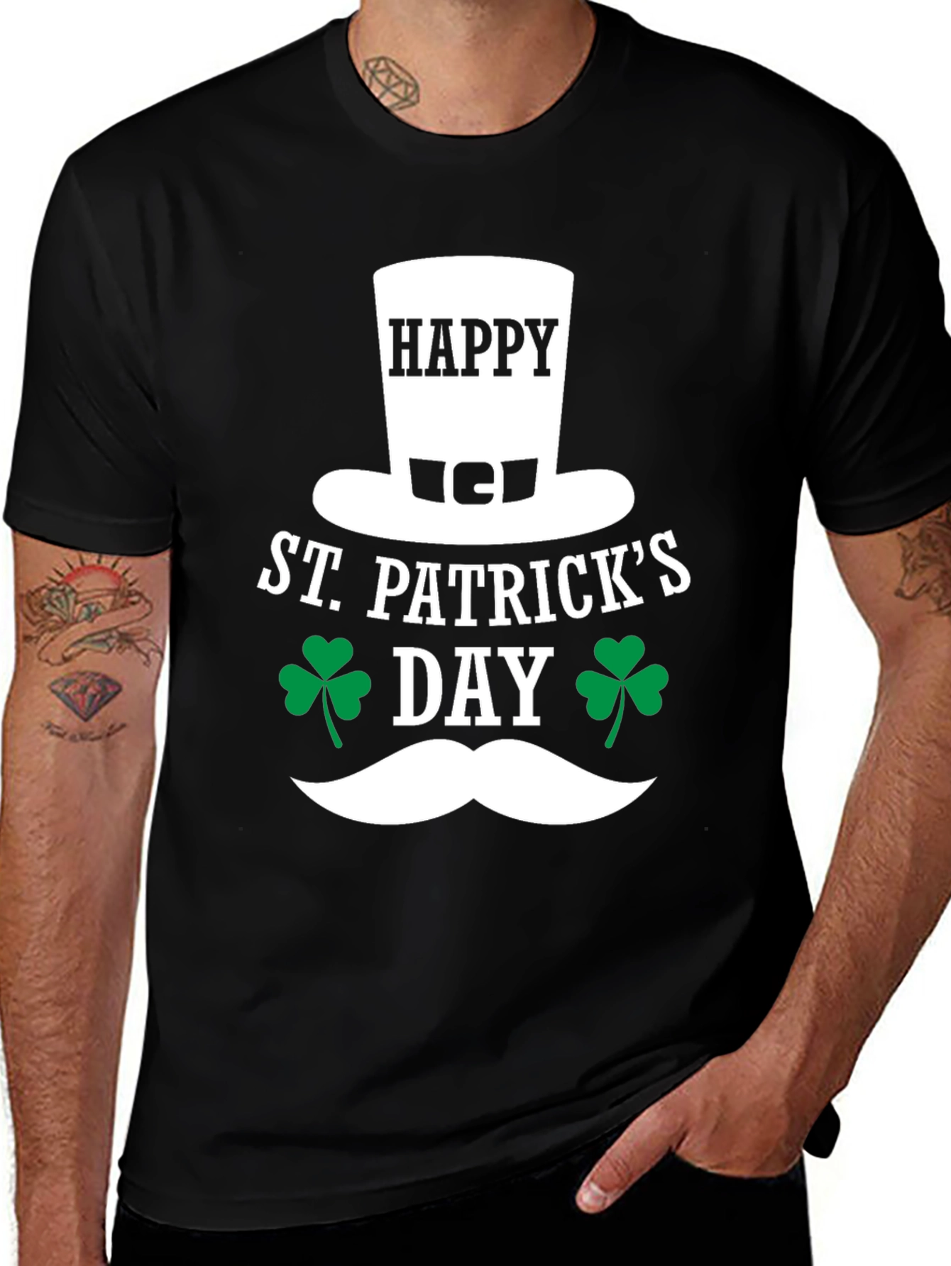 St. Patricks Day T-Shirt: Happy Clover Design