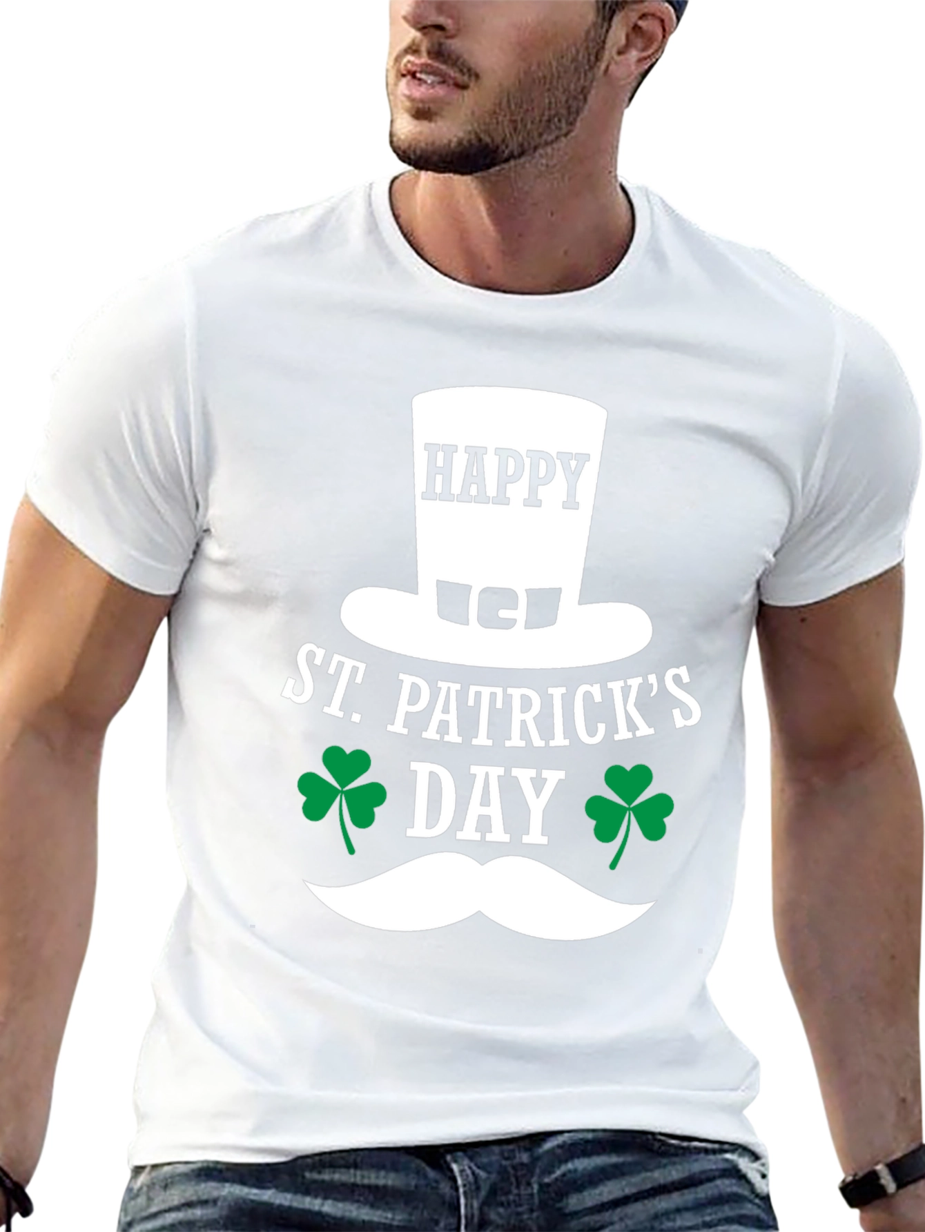 St. Patricks Day T-Shirt: Happy Clover Design