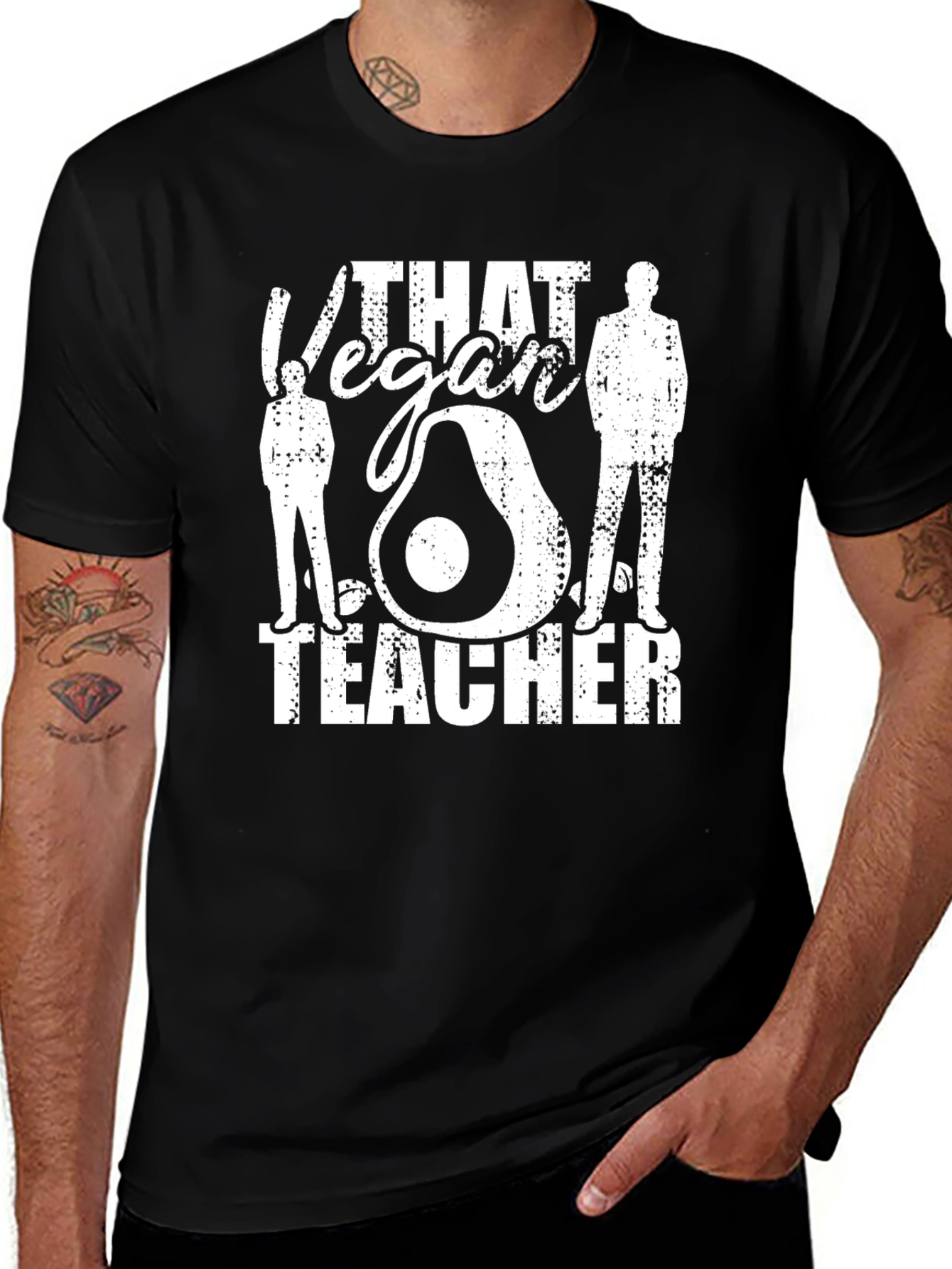 Vegan Teacher Graphic T-Shirt Black