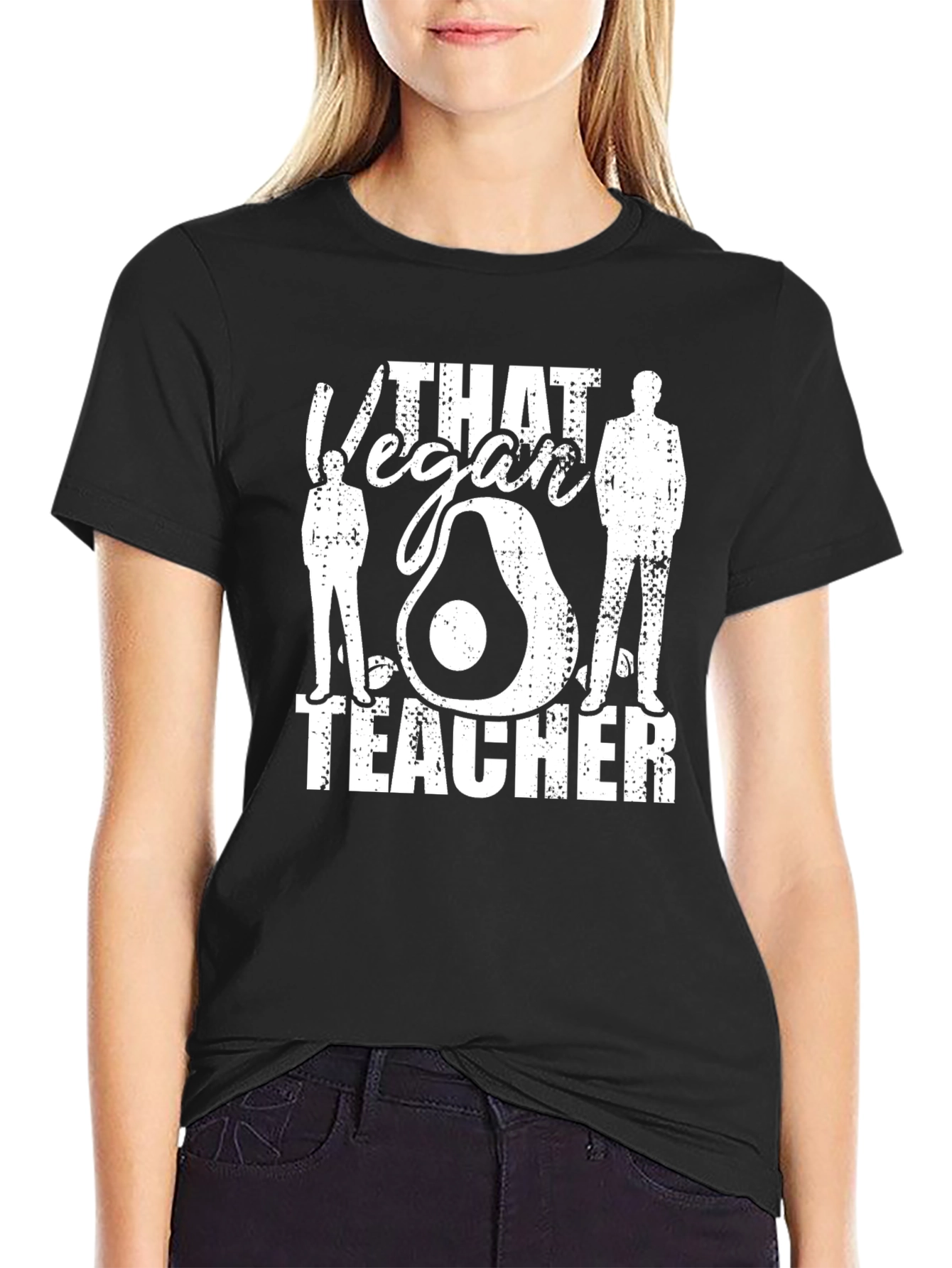Vegan Teacher Graphic T-Shirt Black