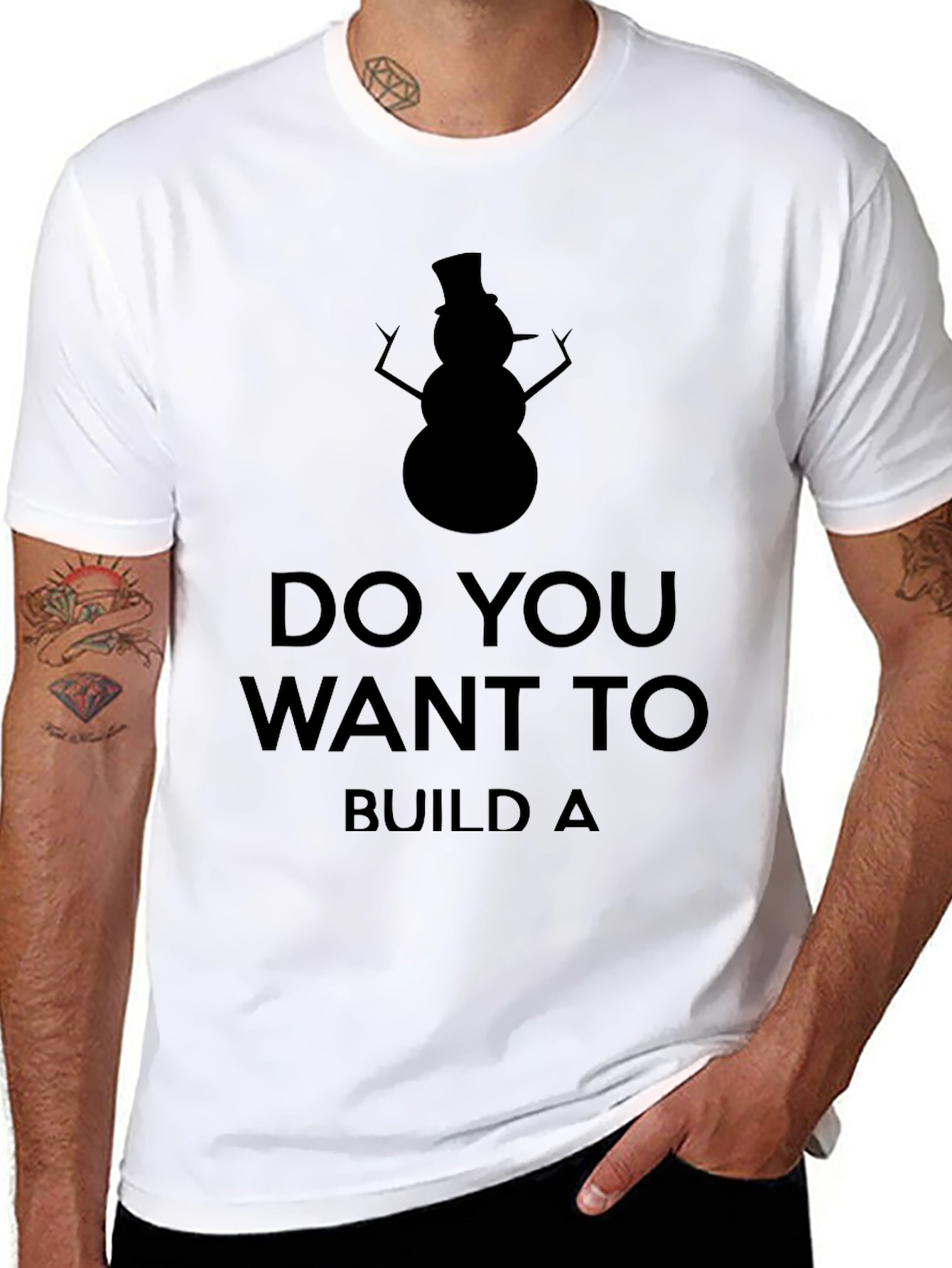 Snowman Build T-Shirt - Black