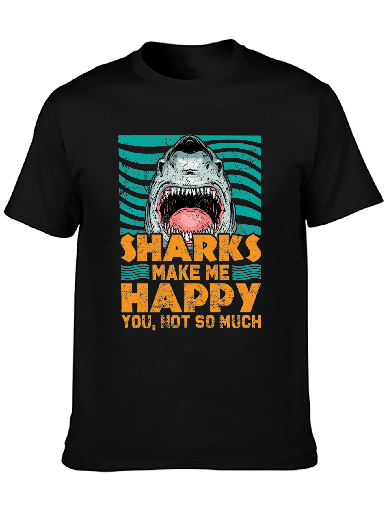 Sharks Make Me Happy T-Shirt - Graphic Tee