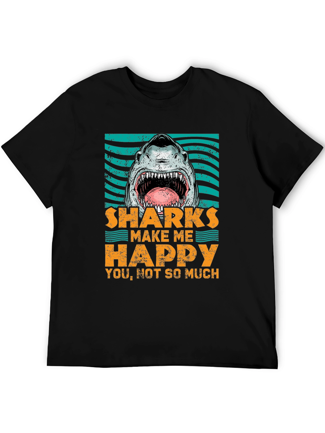 Sharks Make Me Happy T-Shirt - Graphic Tee