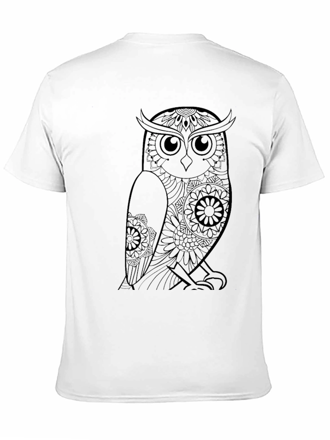 Mens Black Owl Graphic Tee